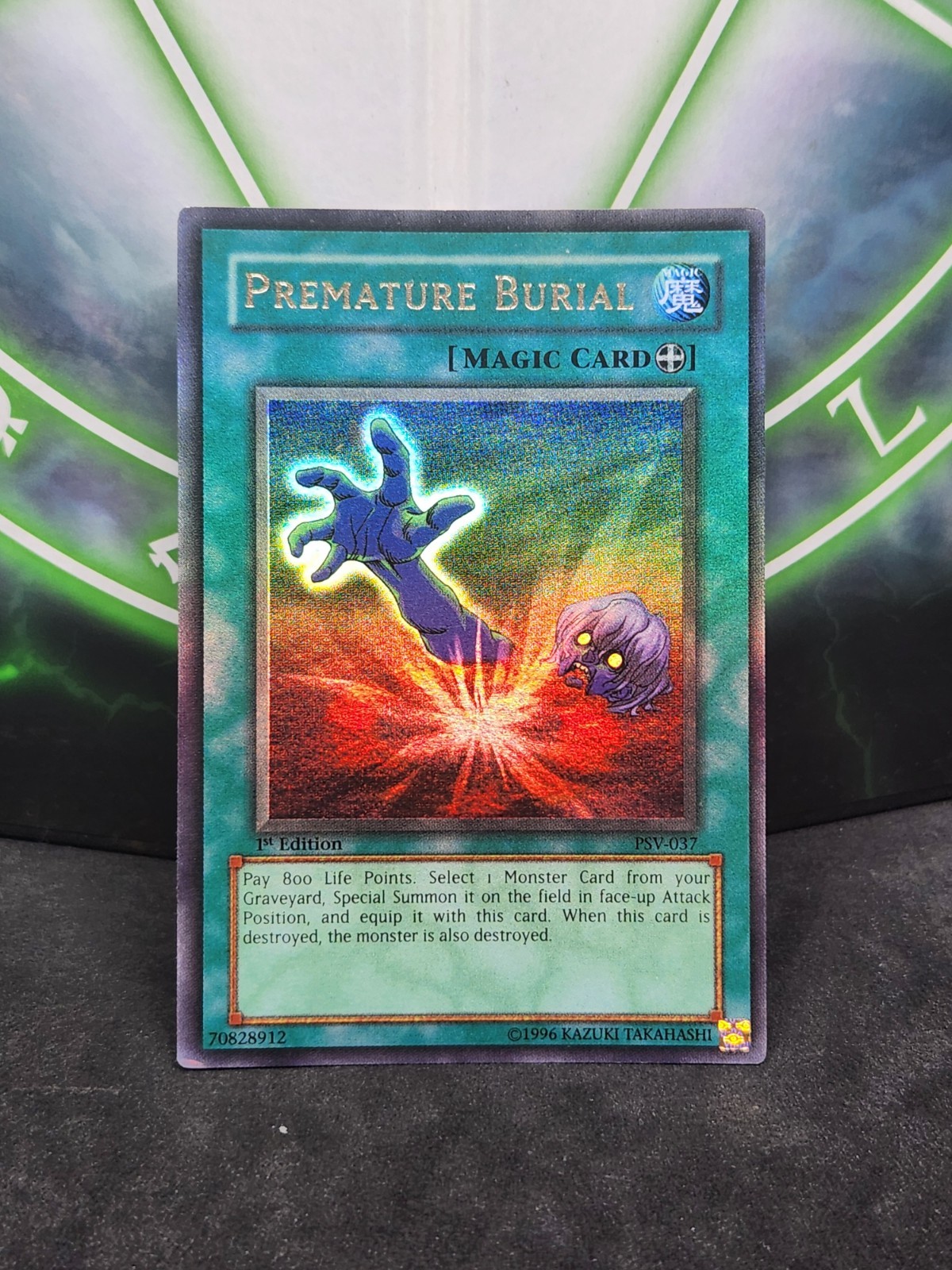 Yugioh Premature Burial PSV-037 Ultra Rare 1st Edition LP Misprint Foil Bleed Yugioh Premature Burial PSV-037 Ultra Rare 1st Edition LP Misprint Foil Bleed