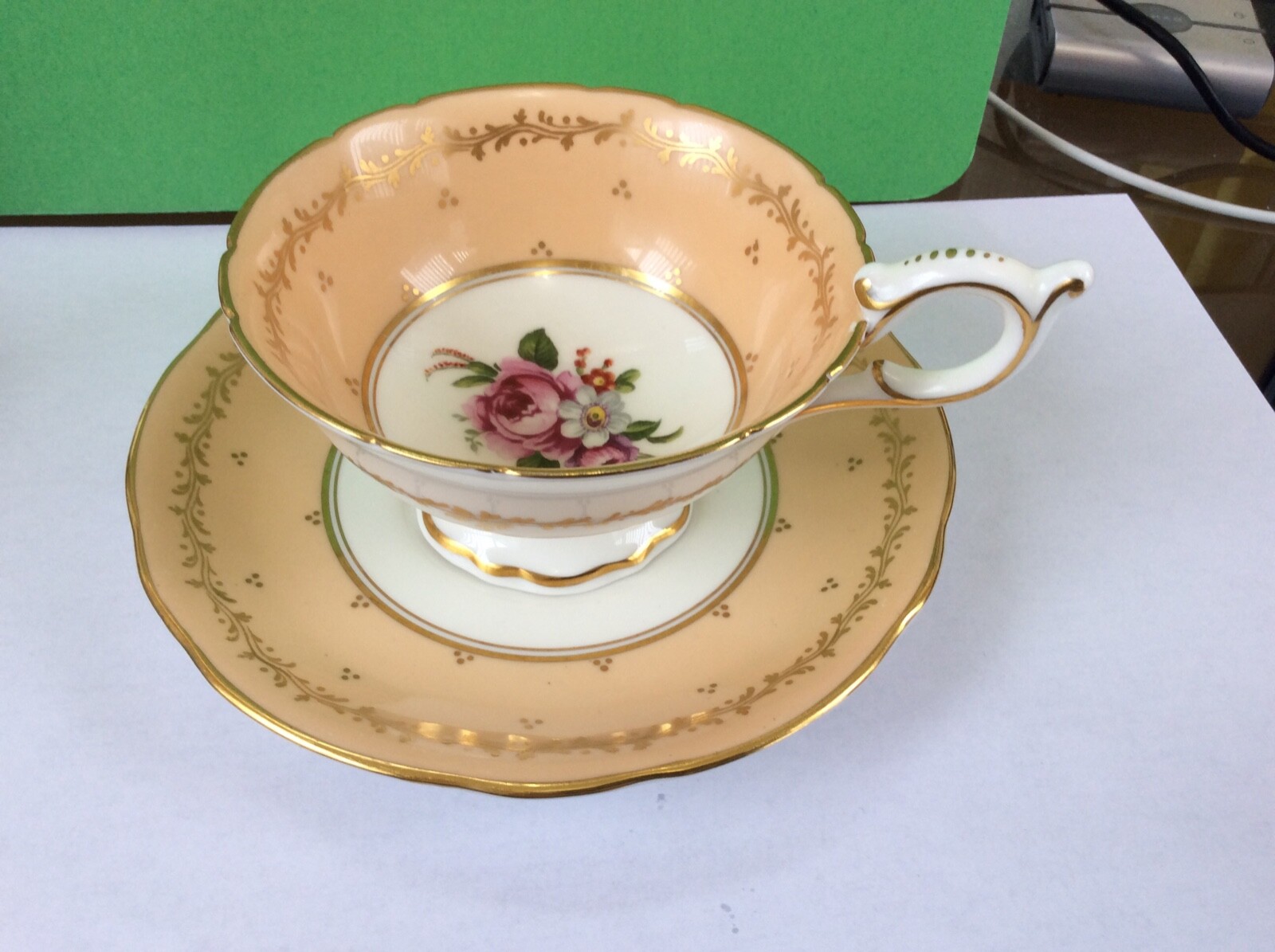 Vintage COALPORT Hand Painted Floral #9161 CUP & SAUCER - Made in England Vintage COALPORT Hand Painted Floral #9161 CUP & SAUCER - Made in England
