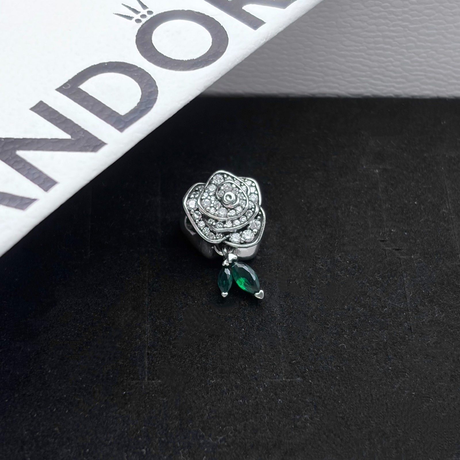 PANDORA ICON Sparkling Rose in Bloom Charm S925 Sterling Silver, #793201C01