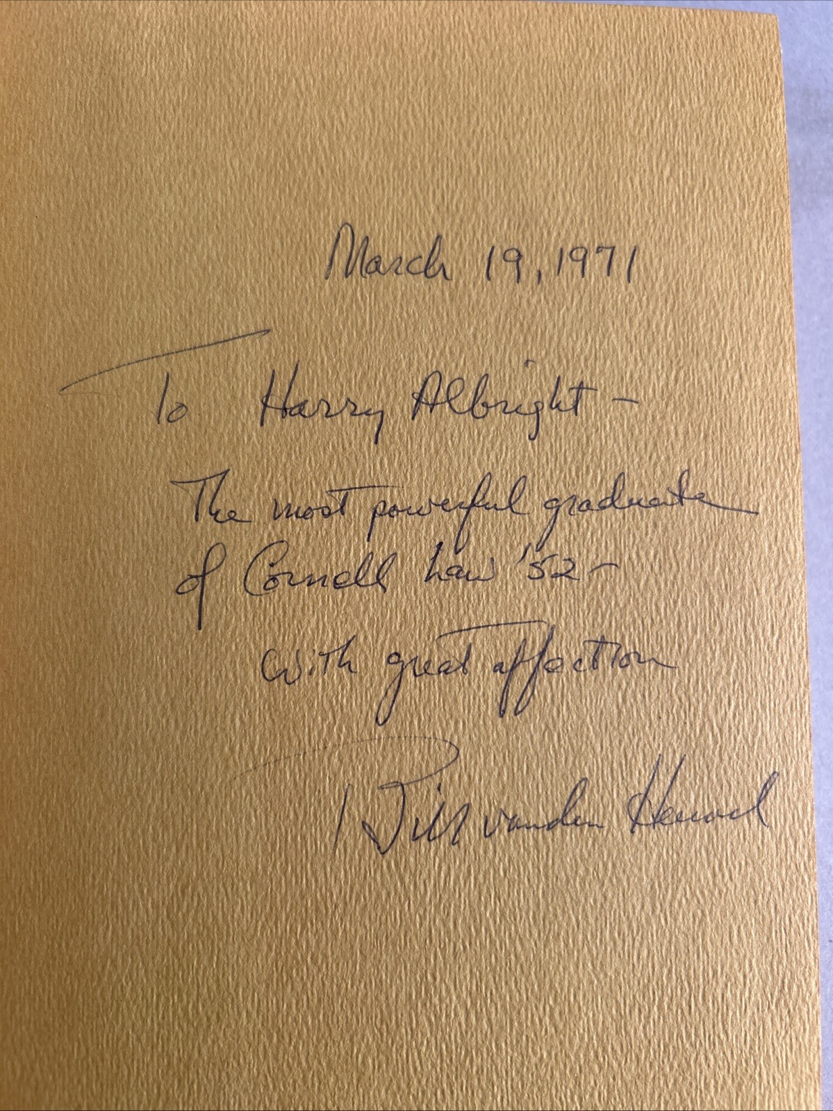 1970 American Journey Robert Kennedy 1st Ed Signed William Bill vanden Heuvel