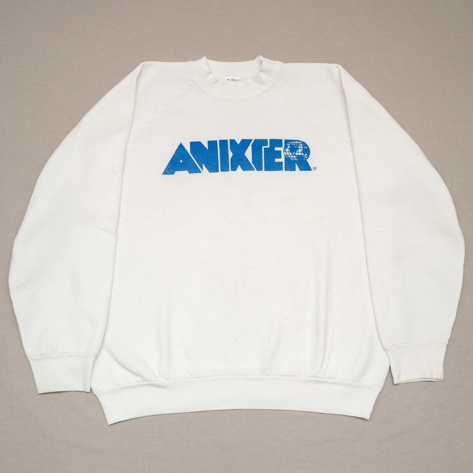Vinage 80s 90s ANIXTER Communications Sweatshirt XL USA FOTL White Raglan Vinage 80s 90s ANIXTER Communications Sweatshirt XL USA FOTL White Raglan
