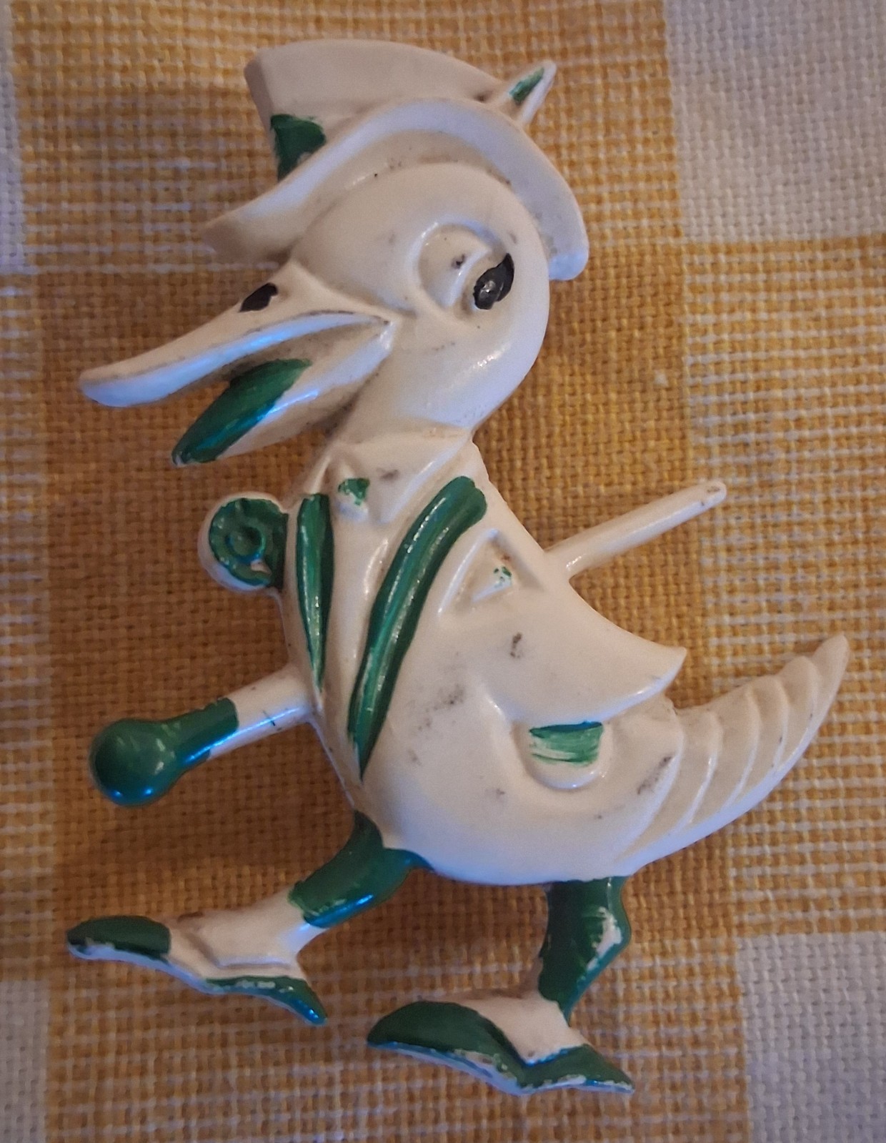 vintage 1930s-1940s celluloid dapper duck pin/brooch vintage 1930s-1940s celluloid dapper duck pin/brooch