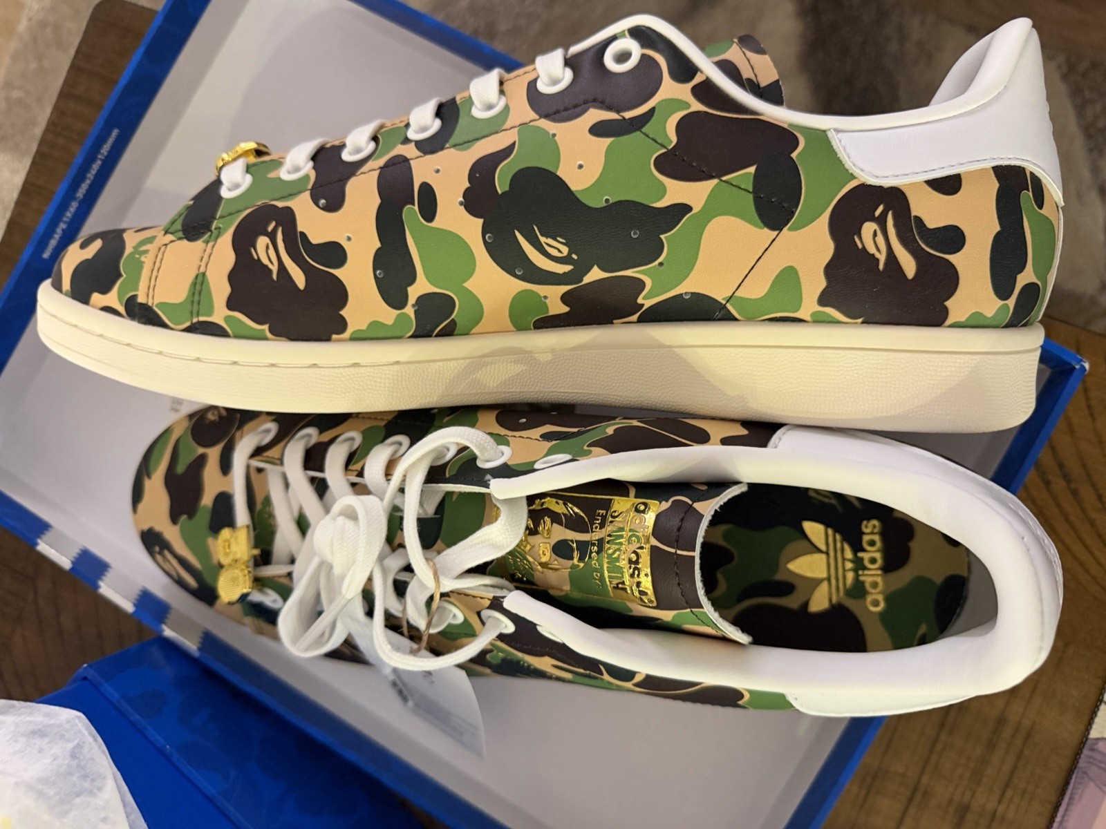 Mens Adidas x BAPE Stan Smith Size 12 Camo Green Brand New with Box Mens Adidas x BAPE Stan Smith Size 12 Camo Green Brand New with Box