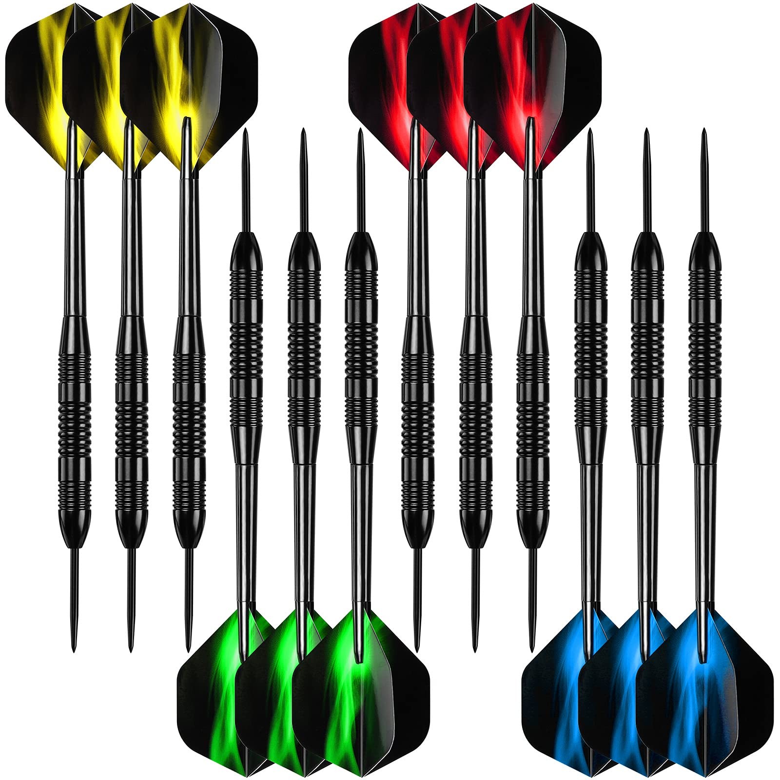 Darts Metal Tip Set, 12 Pack Steel Tip Darts Darts Set 24Grams Professional Meta