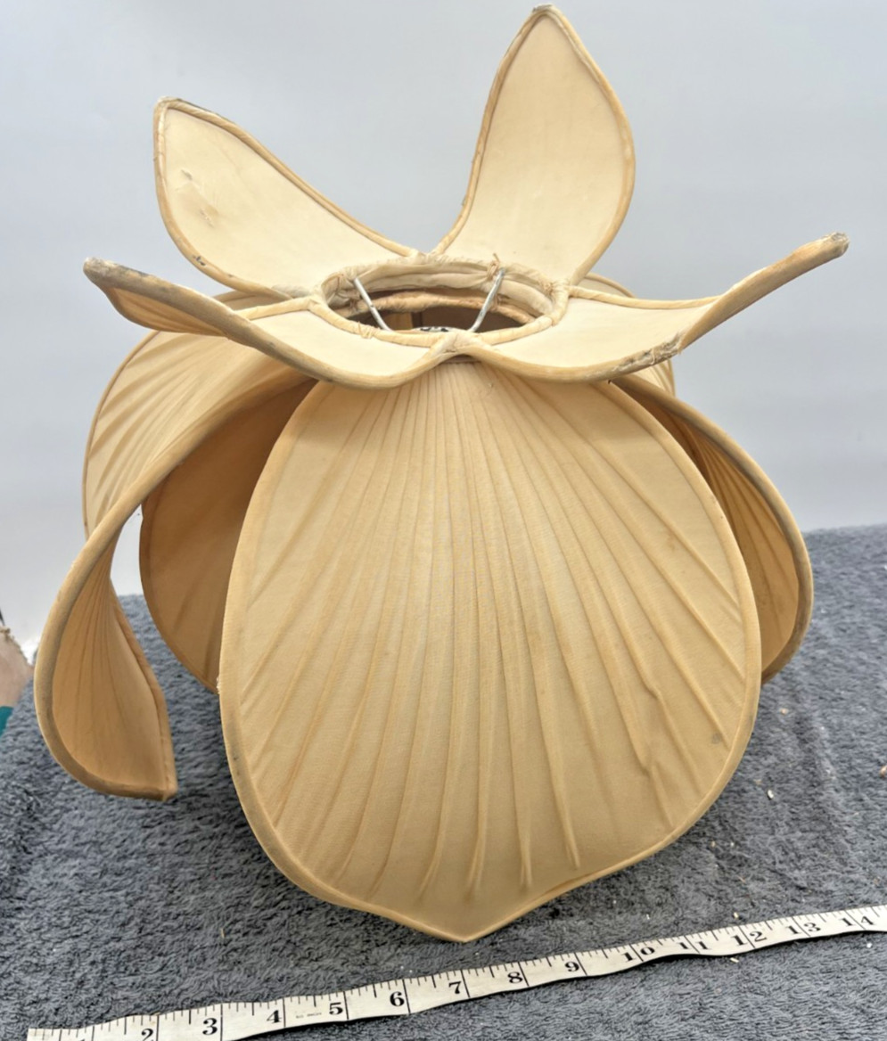 vintage mcm lampshade lamp shade floral flower lotus hollywood regency 50s vintage mcm lampshade lamp shade floral flower lotus hollywood regency 50s