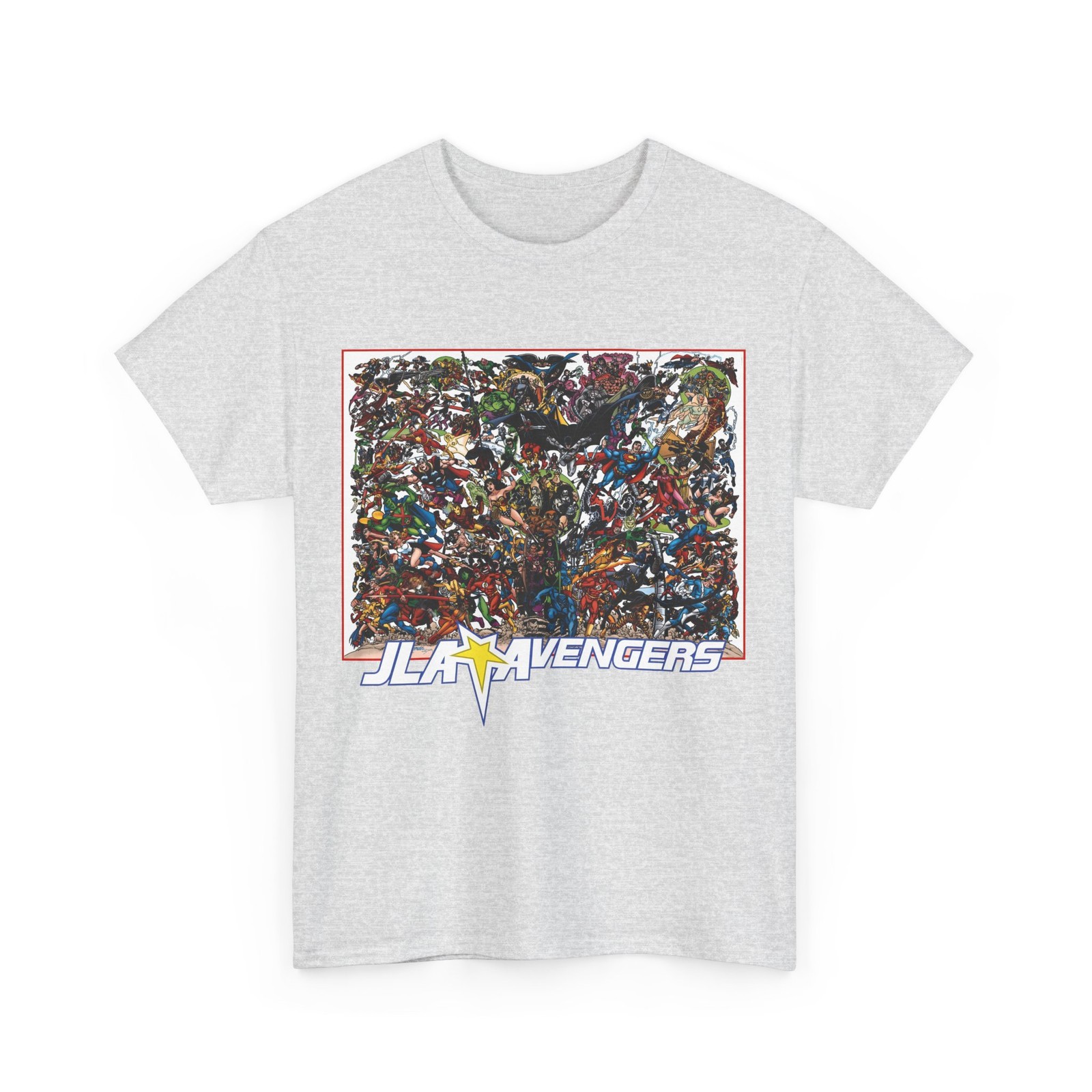 JLA Avengers T-Shirt - George Perez Art - DC & Marvel Crossover - Superman JLA Avengers T-Shirt - George Perez Art - DC & Marvel Crossover - Superman