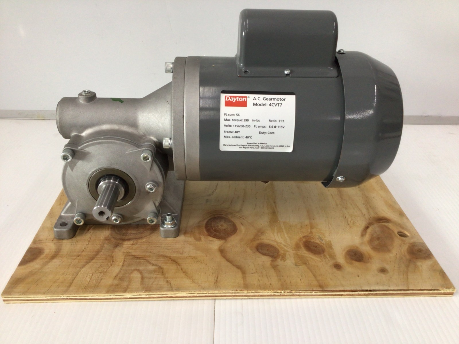 Dayton 4CVT7 0.5 Input HP 56 Nameplate RPM 115/208-230VAC AC Gearmotor