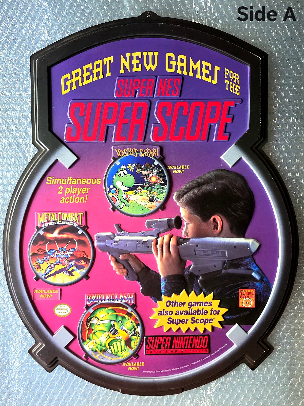 Super Nintendo Super Scope Sign - ニンテンドー - RARE 1993 DISPLAY #2 Super Nintendo Super Scope Sign - ニンテンドー - RARE 1993 DISPLAY #2