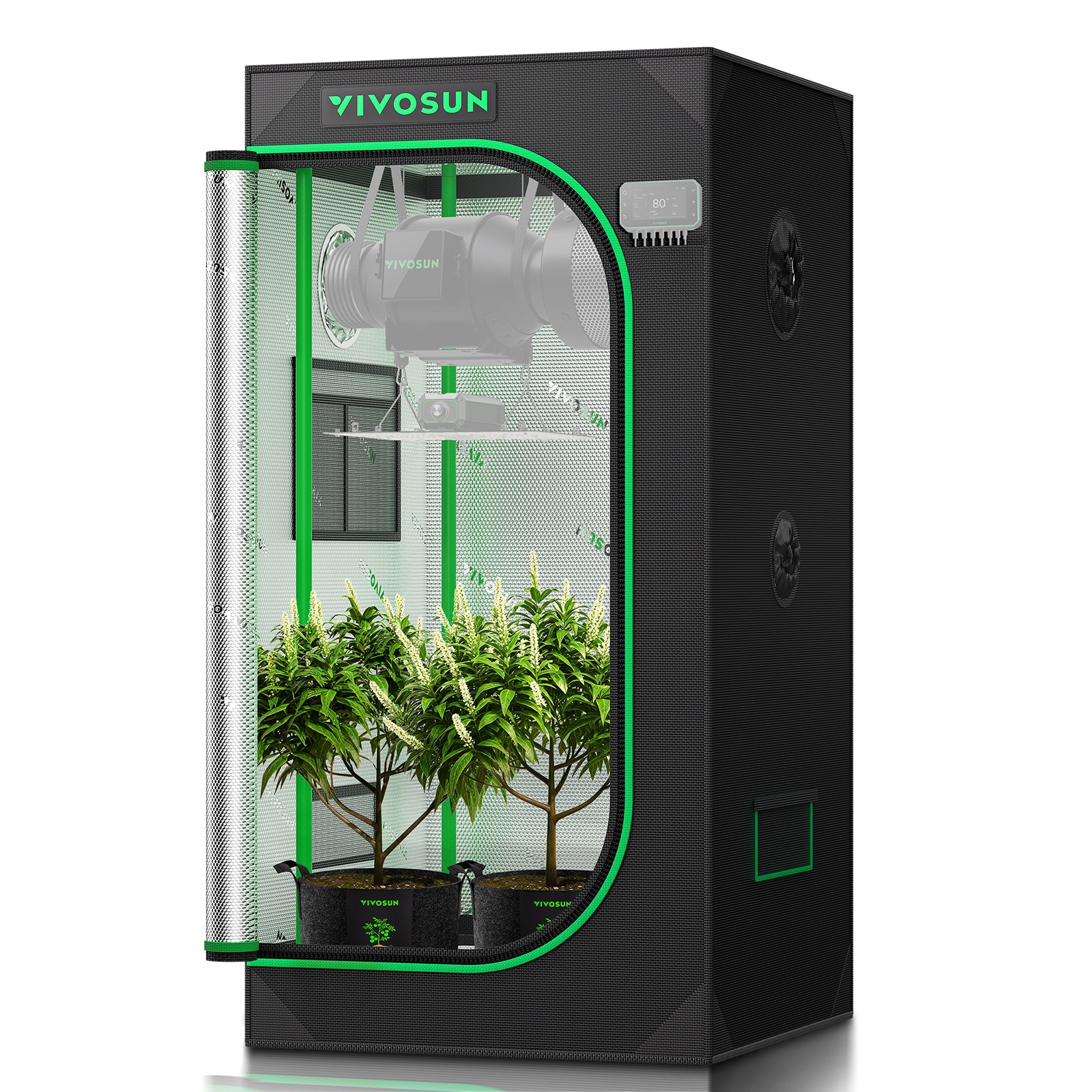 Vivosun Hydroponic Grow Tent W/ Window & Floor Tray For Indoor Plants Growing