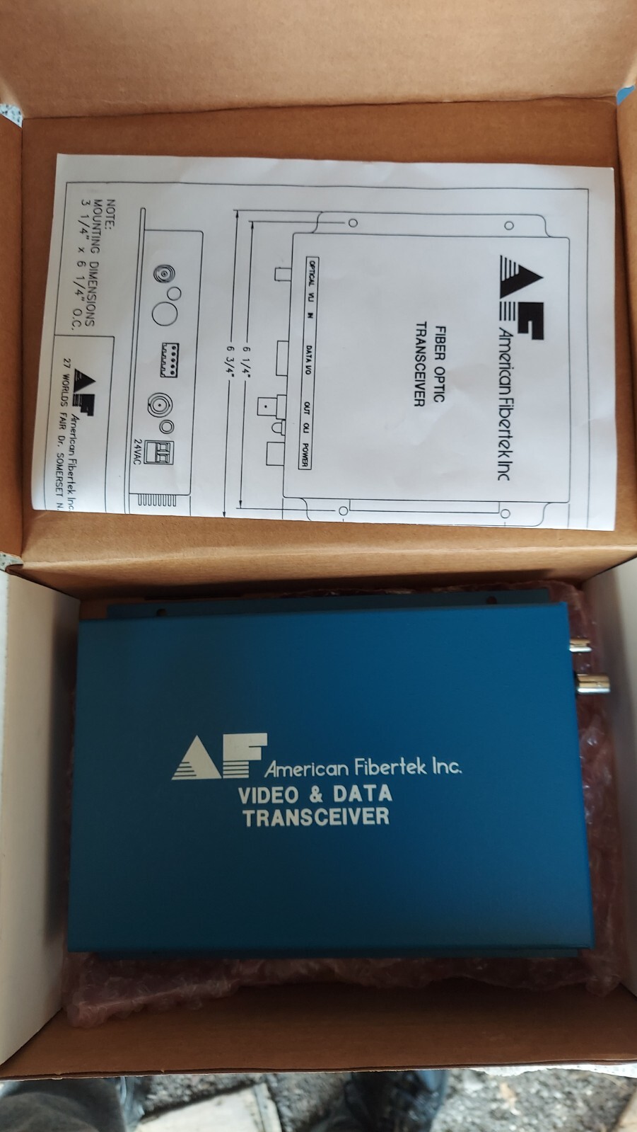 New American Fibertek MT-61 Video & Data Transceiver Receiver