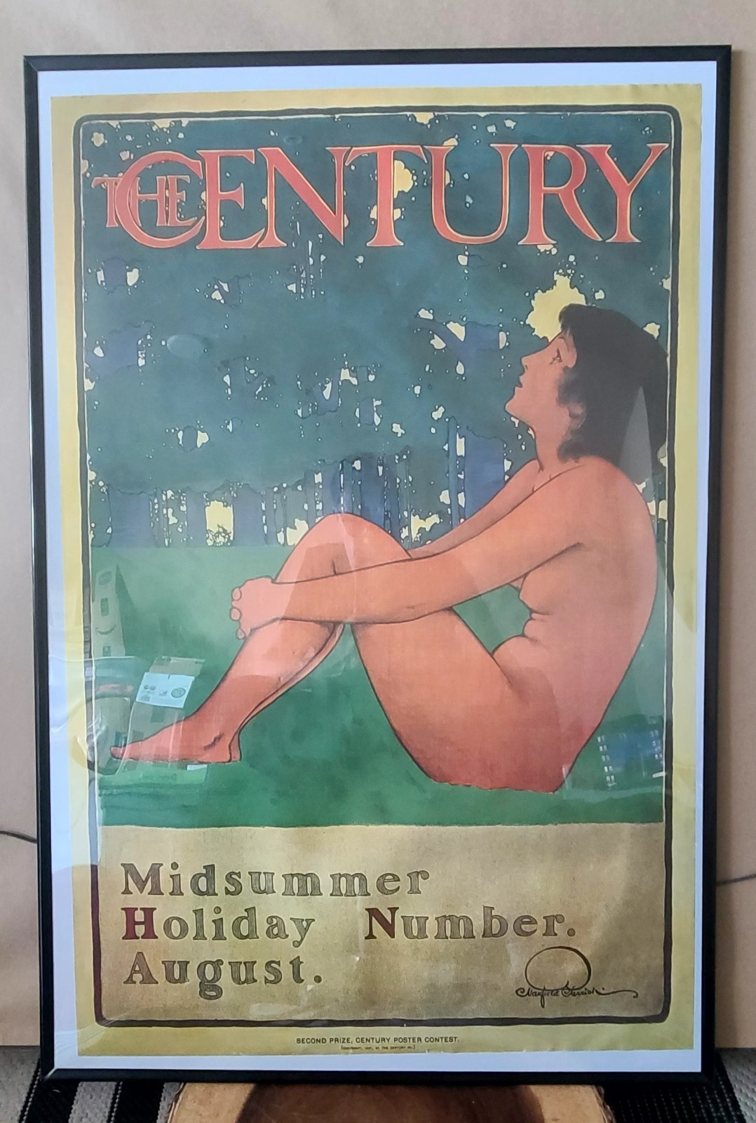 ORIGINAL 1897 Maxfield Parrish Century Mid Summer Holiday Number August Poster