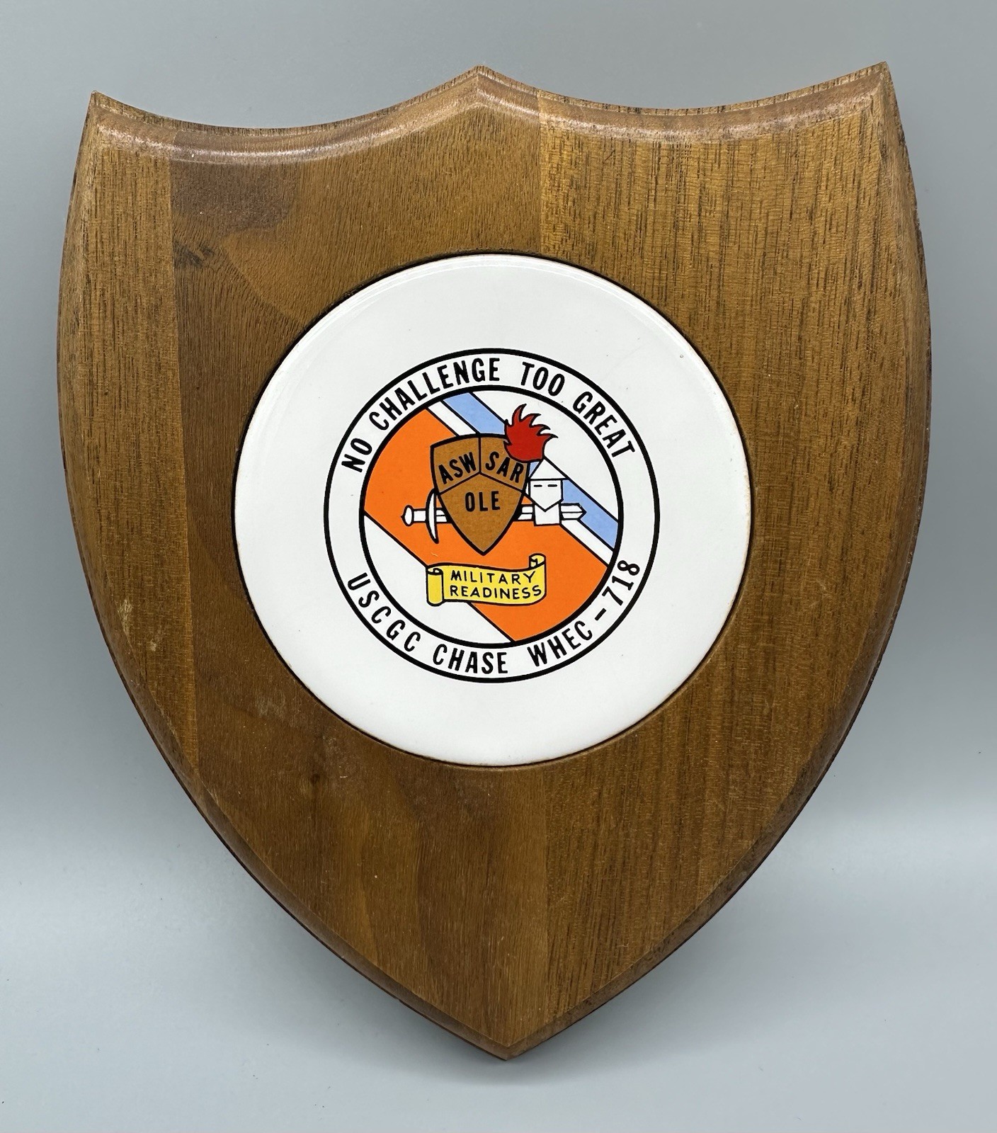 US Coast Guard WALL PLAQUE USCGC Chase WHEC-718 No Challenge Too Great Military