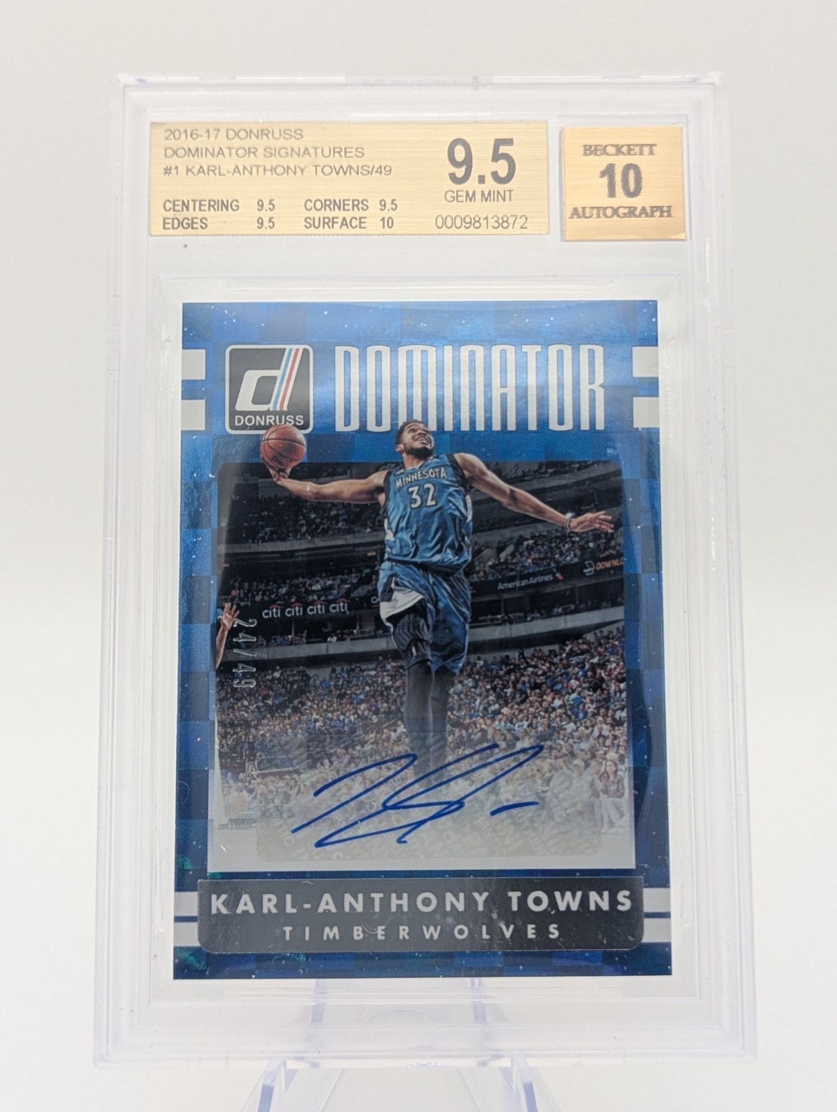 2016-17 Donruss Dominator Signatures #1 /49 Beckett 9.5 Autograph 10 2016-17 Donruss Dominator Signatures #1 /49 Beckett 9.5 Autograph 10