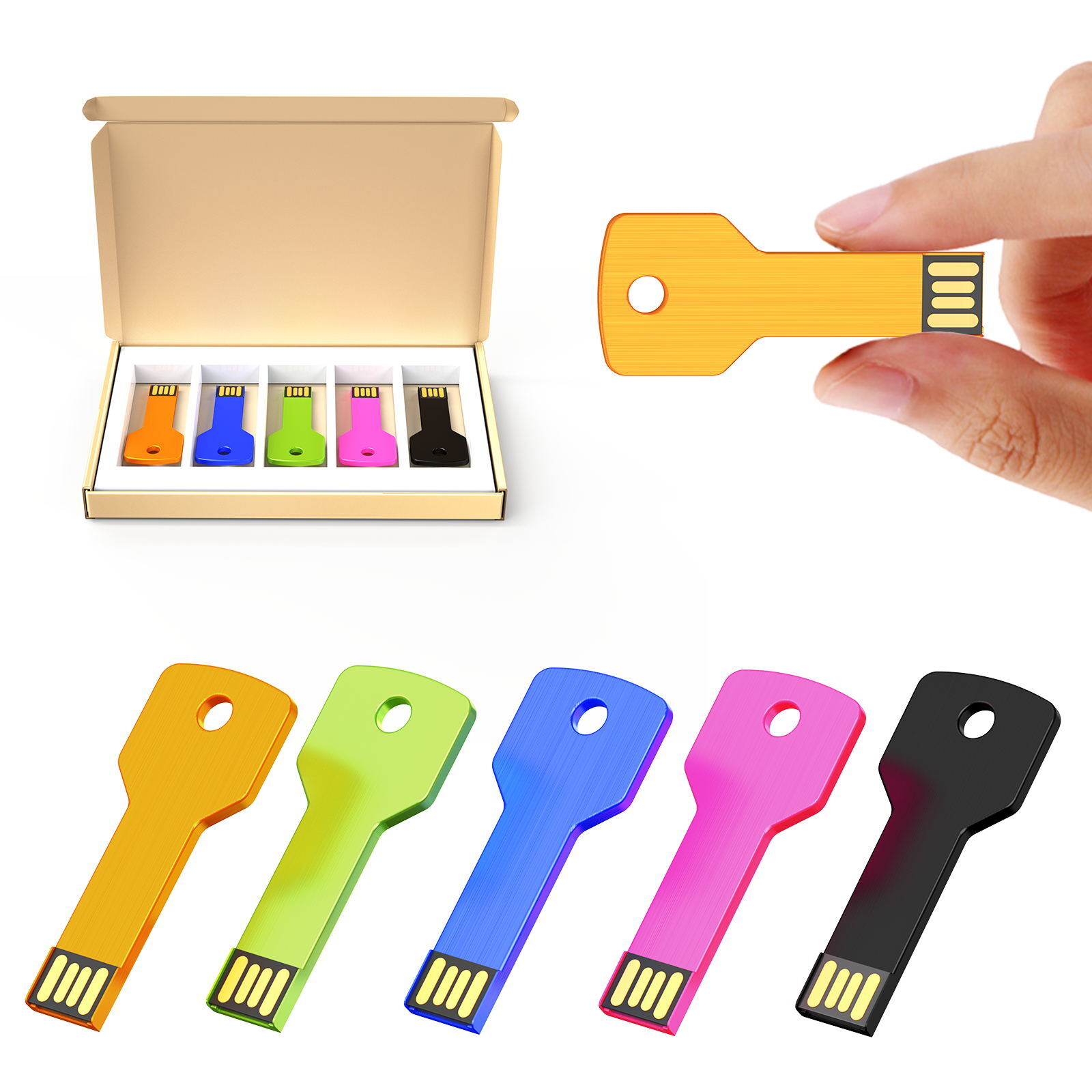 Wholesale 5/10/50/100pcs Metal Key Model Flash Drive 2GB 4GB 8GB 16GB 32GB 64GB