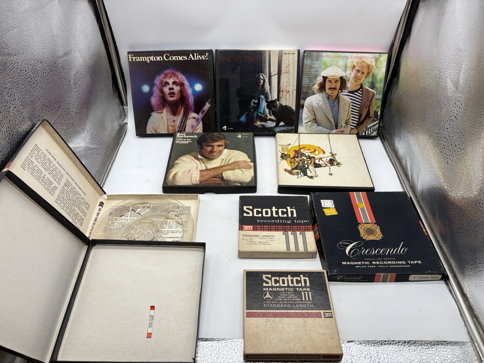 Vintage Lot of 8 1970 Era Reel To Reel Tapes 4-track Lot See Photos Vintage Lot of 8 1970 Era Reel To Reel Tapes 4-track Lot See Photos