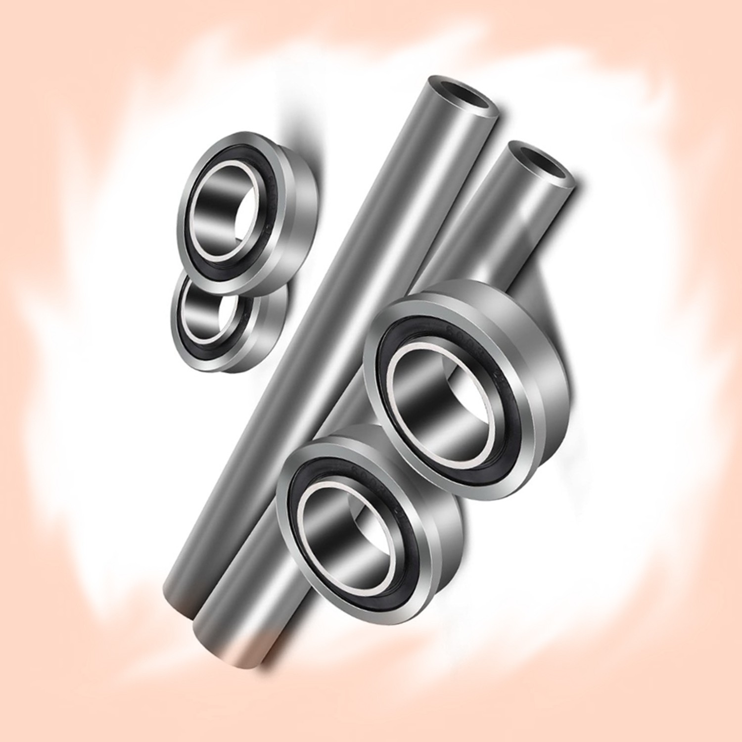 2PK STAINLESS STEEL FRONT AXLE&BEARING CONVERSION RPLS 590486802 Fit HUSQVARNA A
