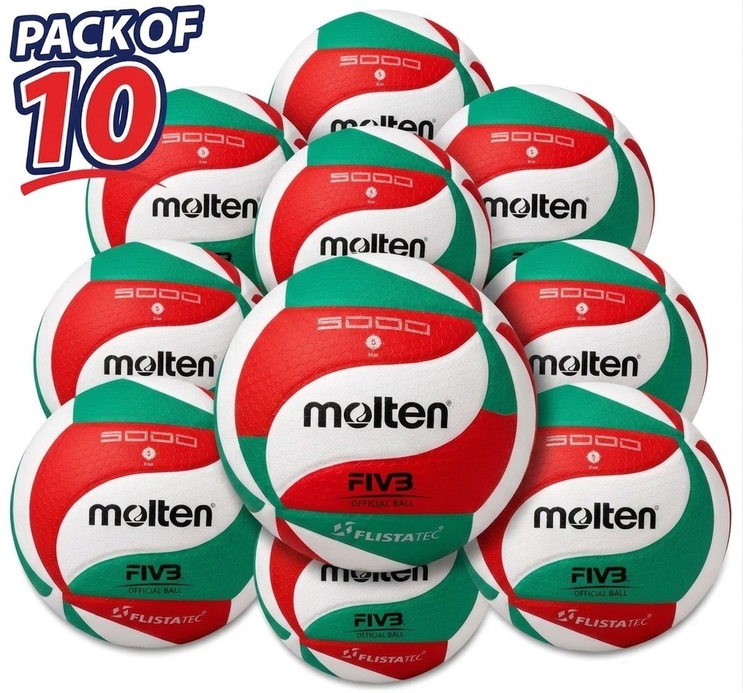 Molten V5M5000 Volleyball - Size 5, Indoor/Outdoor PU Leather Ball volley 10 lot
