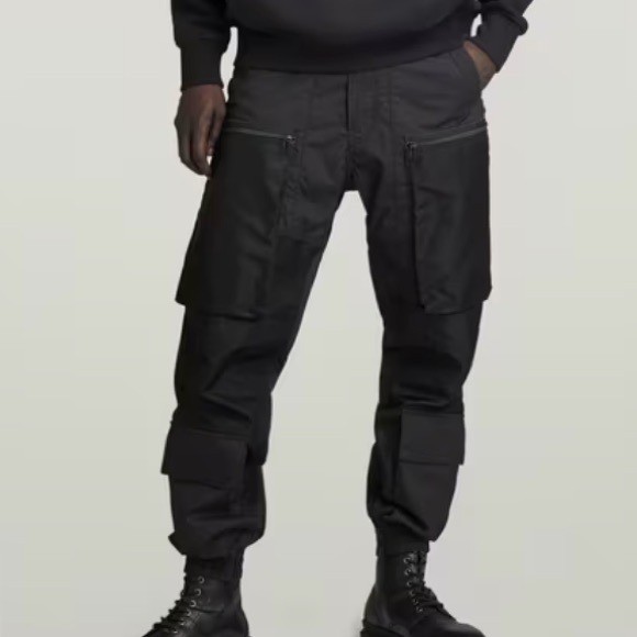 G-Star Raw Men\'s 3D PM Cuffed Trainer Black Cargo Jogger Pants Size 33