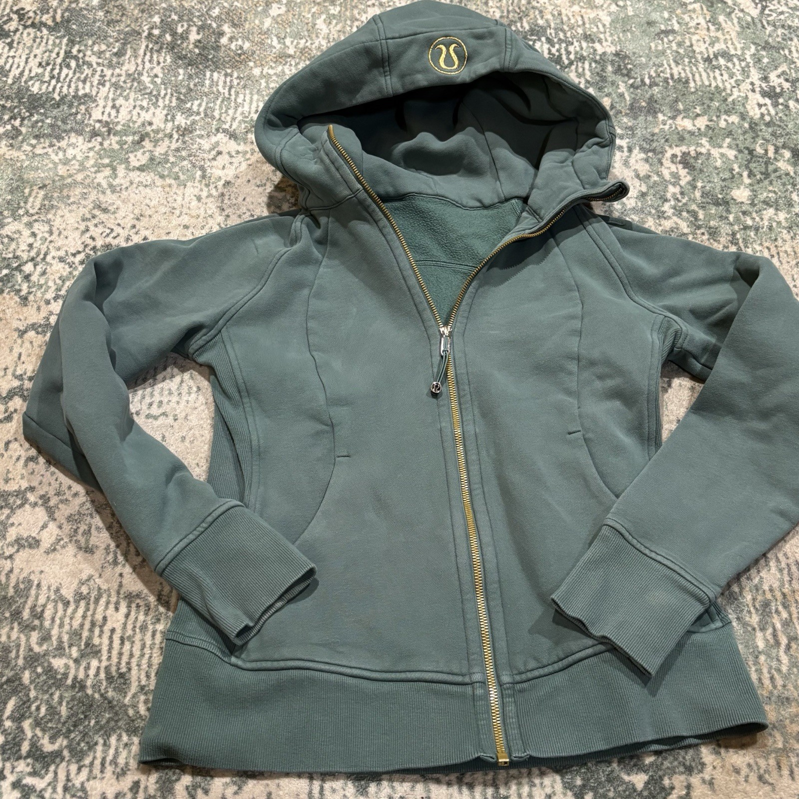 Lululemon Scuba Full-Zip Hoodie Green S/Medium Forest Gold Zipper Classic