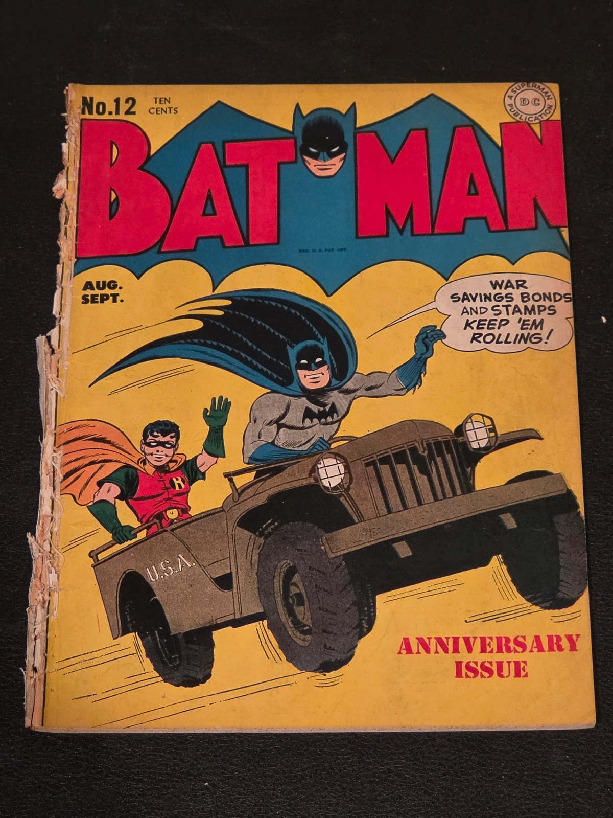 1942 D.C. Comics Batman 12 Complete. 1st Batcave Mention. Joker Appearance.