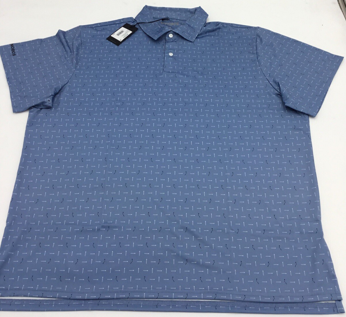 Bonobos Performance Golf Polo Tshirt, Blue Broken Tee, XL Bonobos Performance Golf Polo Tshirt, Blue Broken Tee, XL