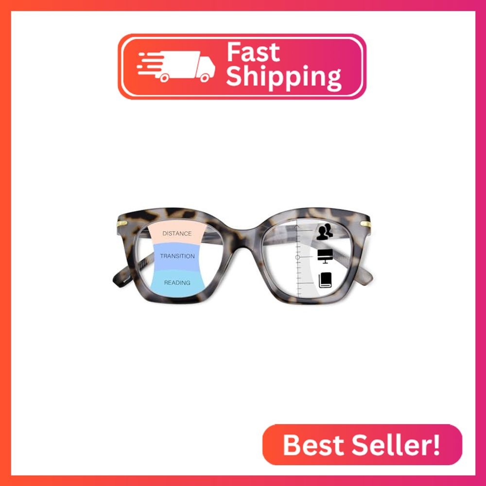 OPTOFENDY Progressive Multifocal Reading Glasses for Women, Oversized Blue Light