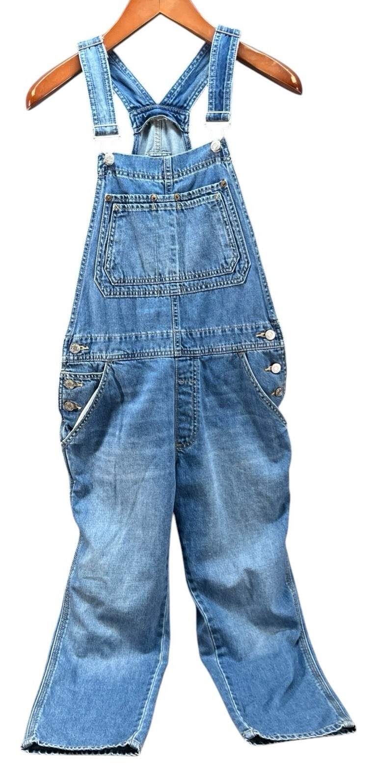 GAP Bib OVERALLS, Women\'s Petite S Blue UltraSoft Relaxed Denim, Cropped Vtg GAP Bib OVERALLS, Women\'s Petite S Blue UltraSoft Relaxed Denim, Cropped Vtg