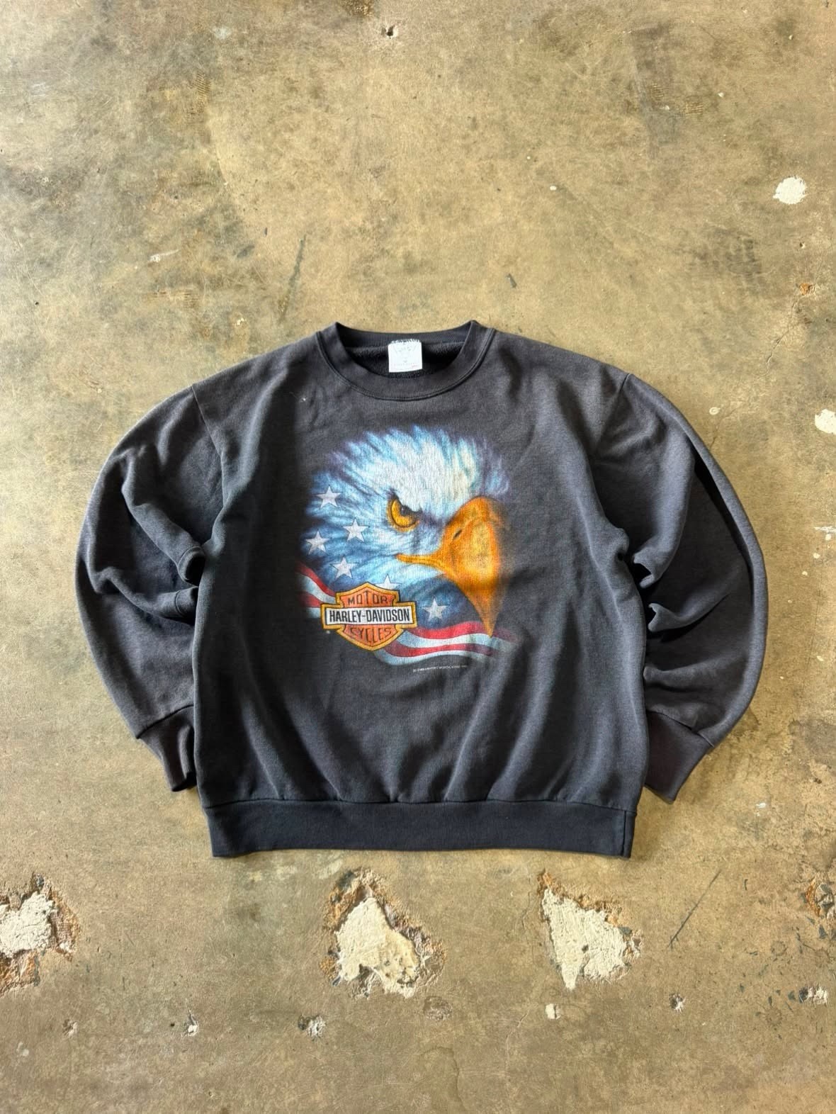 Harley-Davidson Vintage 90s Crewneck Motorcycle Y2K Grunge, Size M