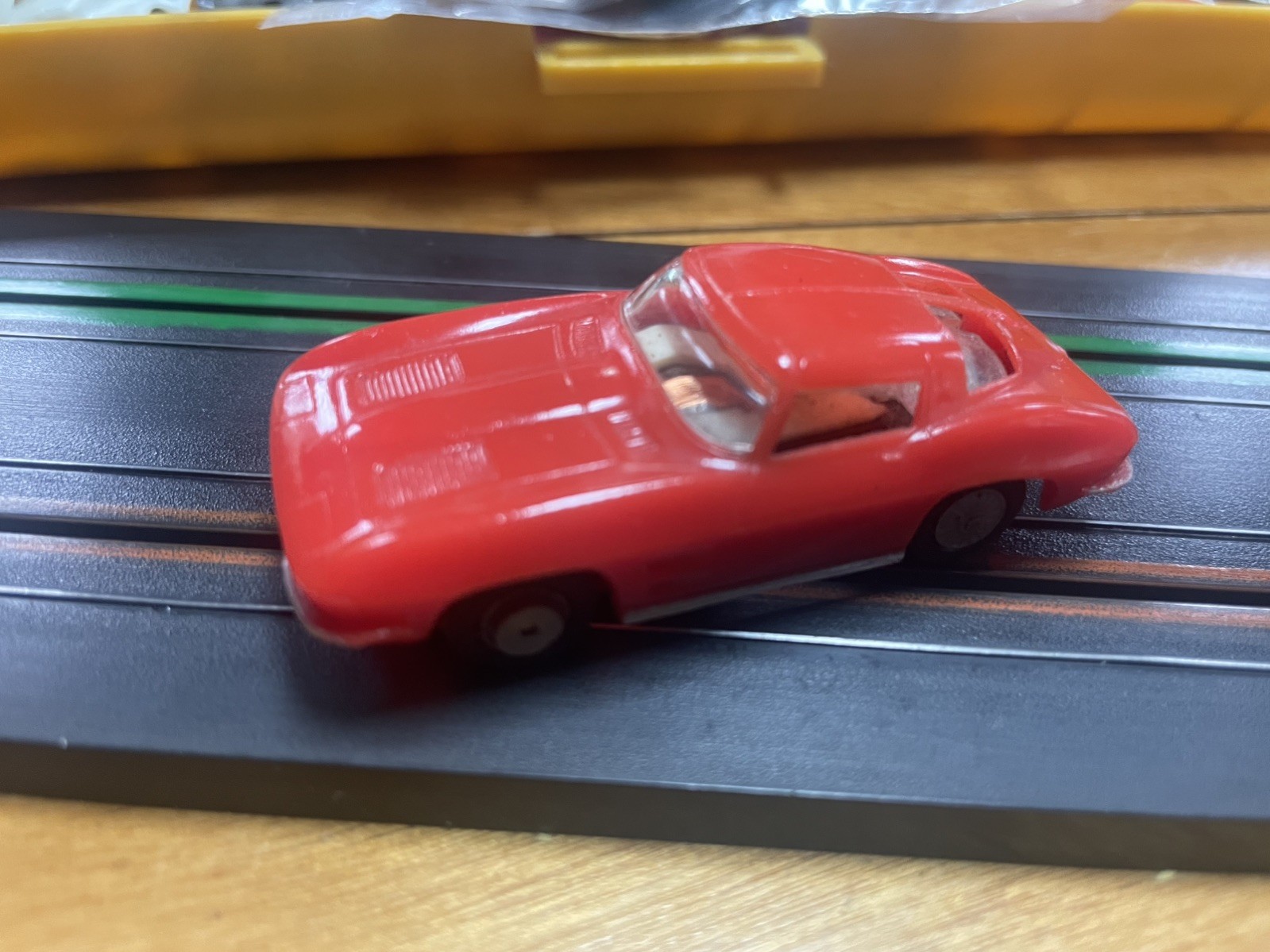 Early TYCO S Speedway Rare Molded Red 1963 Corvette  HO Slot Car Aurora like 