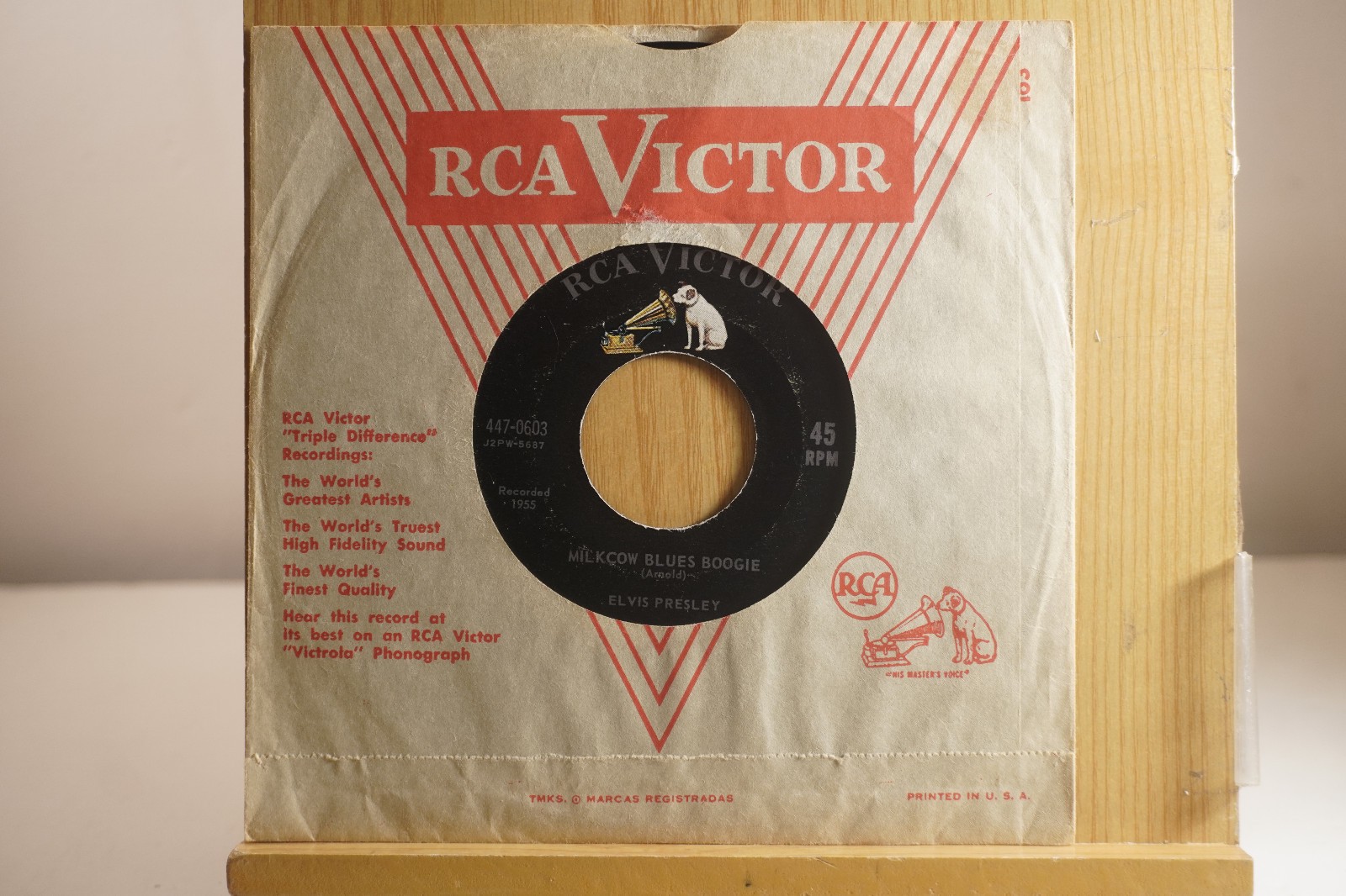 Elvis Presley RnR 45 Milkcow Blues Boogie bw Youre A Heartbreaker on RCA Elvis Presley RnR 45 Milkcow Blues Boogie bw Youre A Heartbreaker on RCA