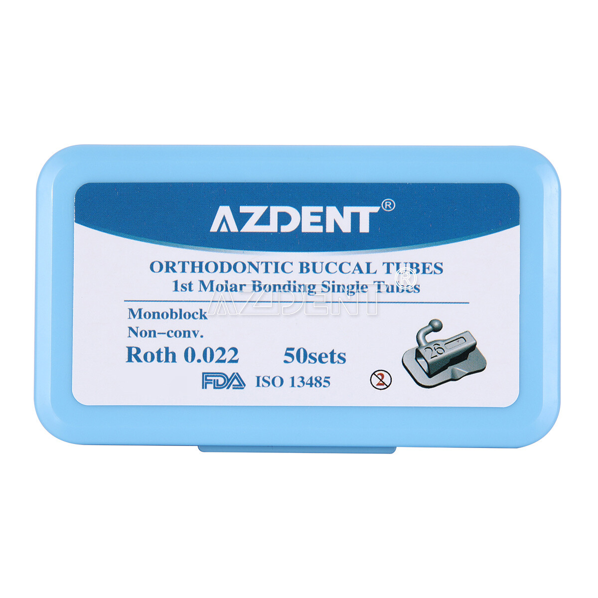 AZDENT 50Sets Dental Orthodontic Buccal Tube 1st 2nd Molar Tube Roth MBT 022/018