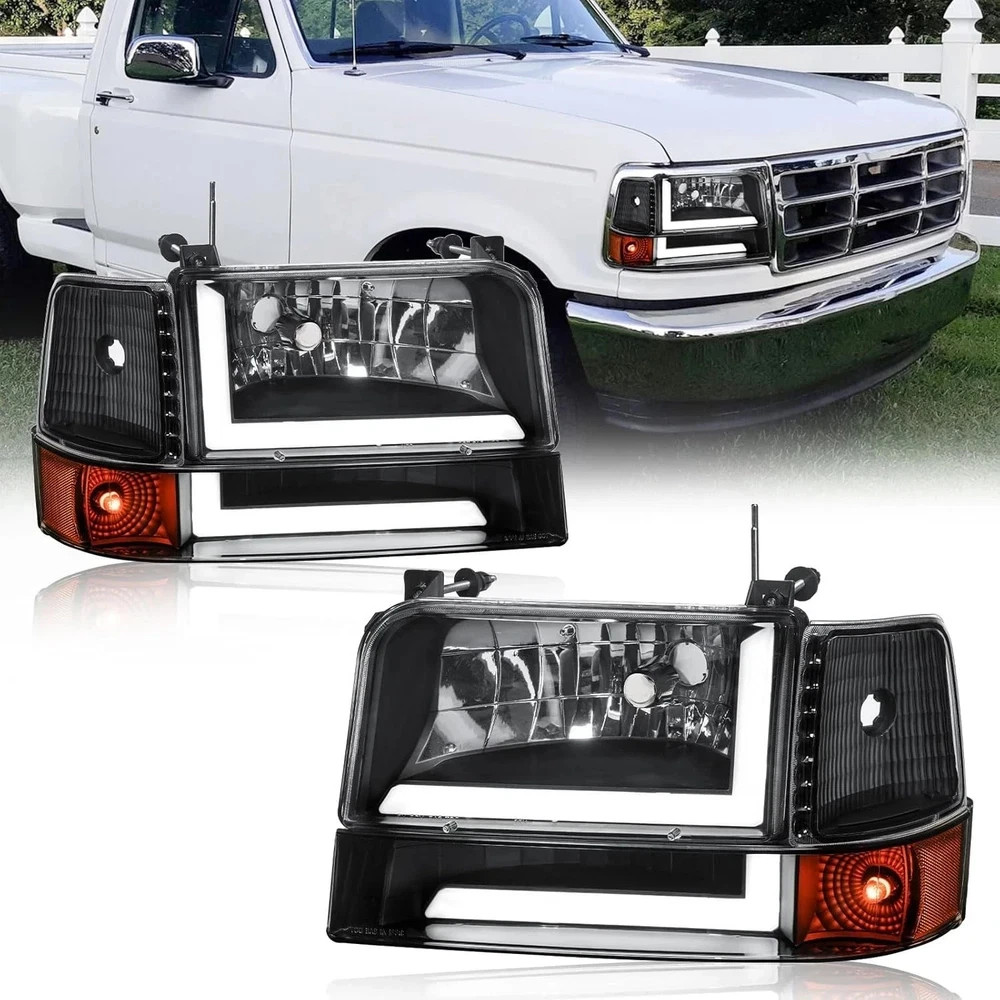 LED DRL Headlights Compatible with 1992-1996 Ford F150 F250 F350 & Ford Bronco R LED DRL Headlights Compatible with 1992-1996 Ford F150 F250 F350 & Ford Bronco R