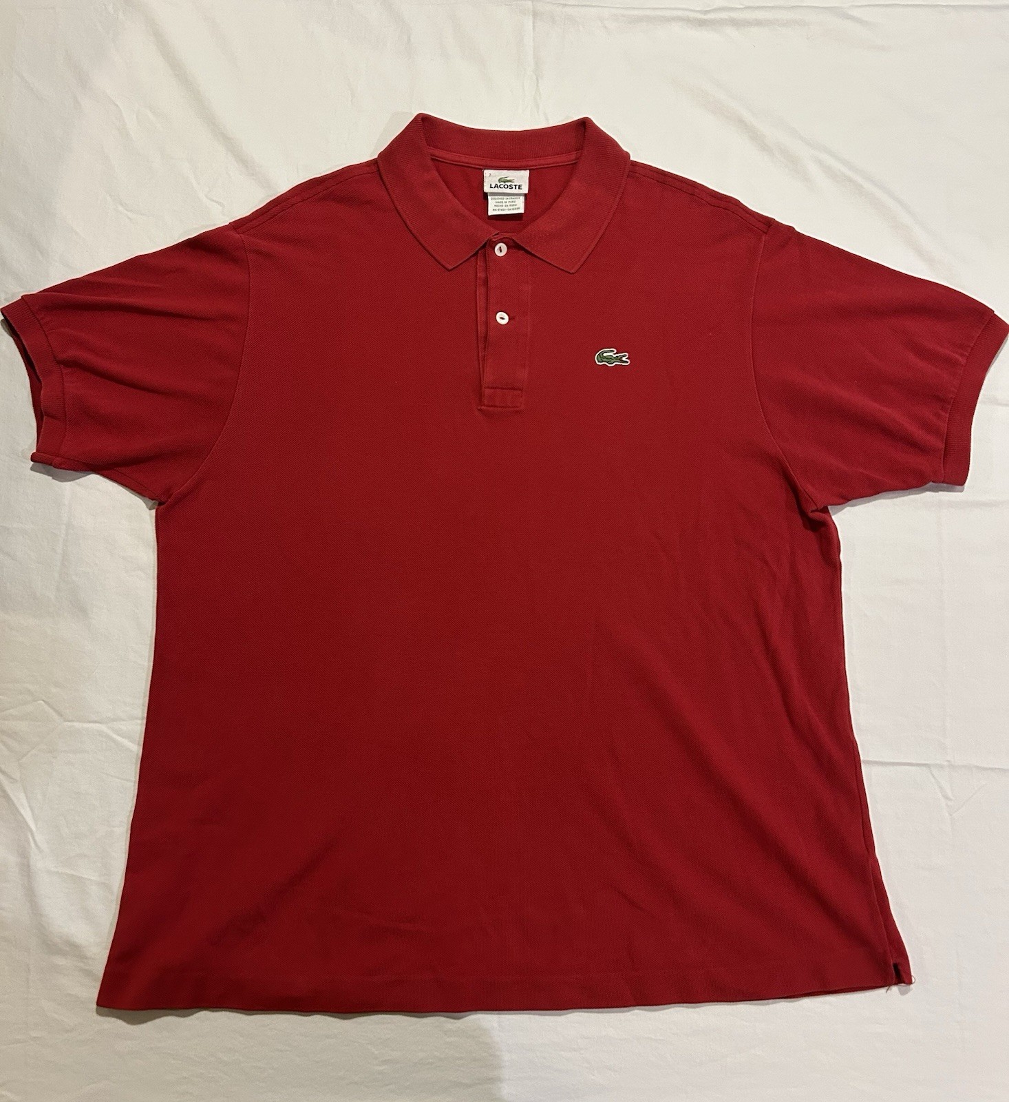 Lacoste Men\'s Polo Shirt Red FR 7 (Fits like US L)