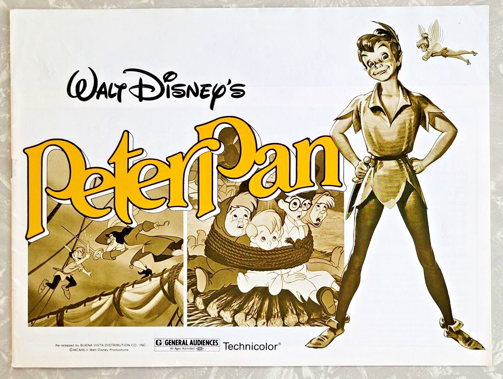 Walt Disney\'s PETER PAN 1942 Promo Pressbook Near Mint Rare Find in this Cond.