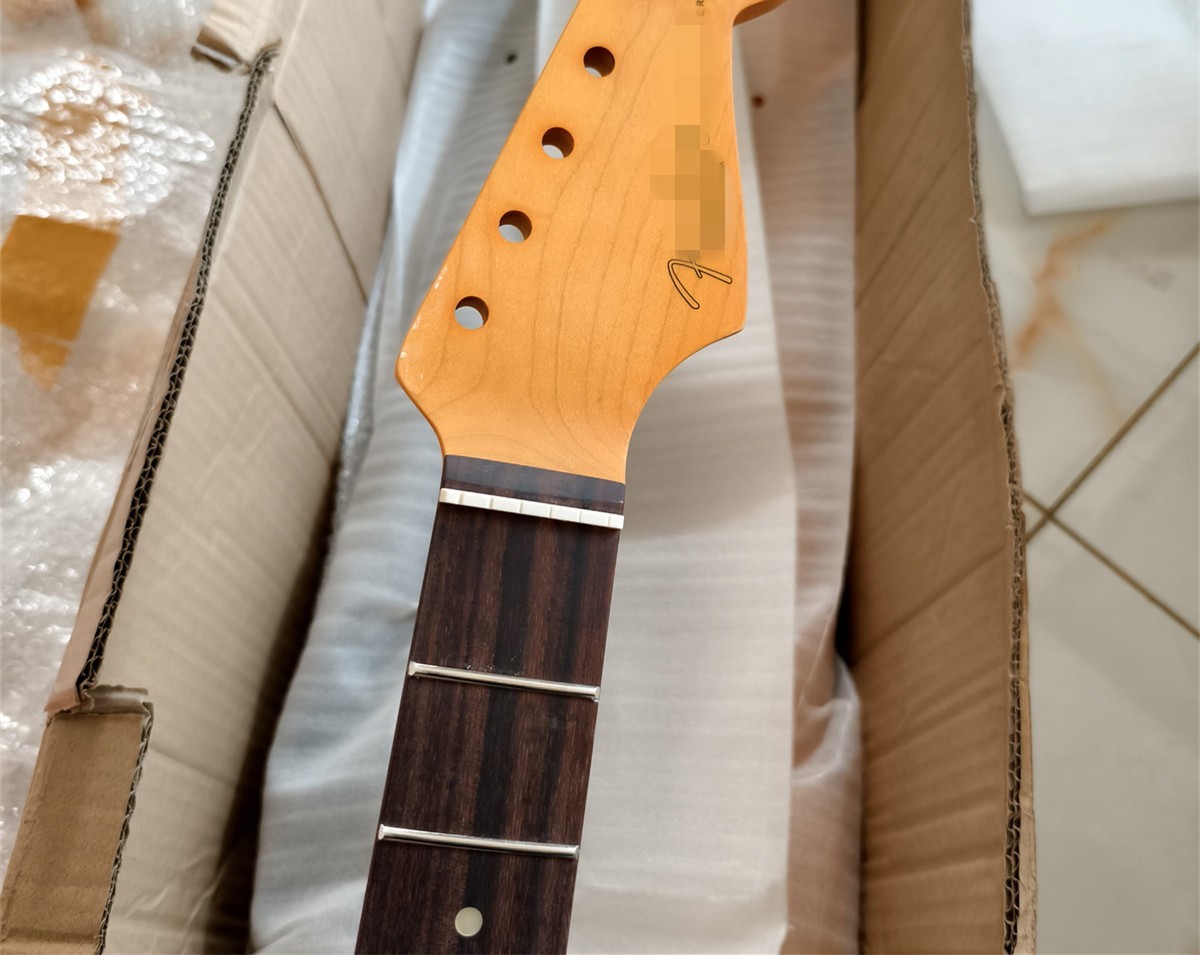 Vintage 21 Fret Yellow Guitar Neck maple fingerboard dot inlay matte