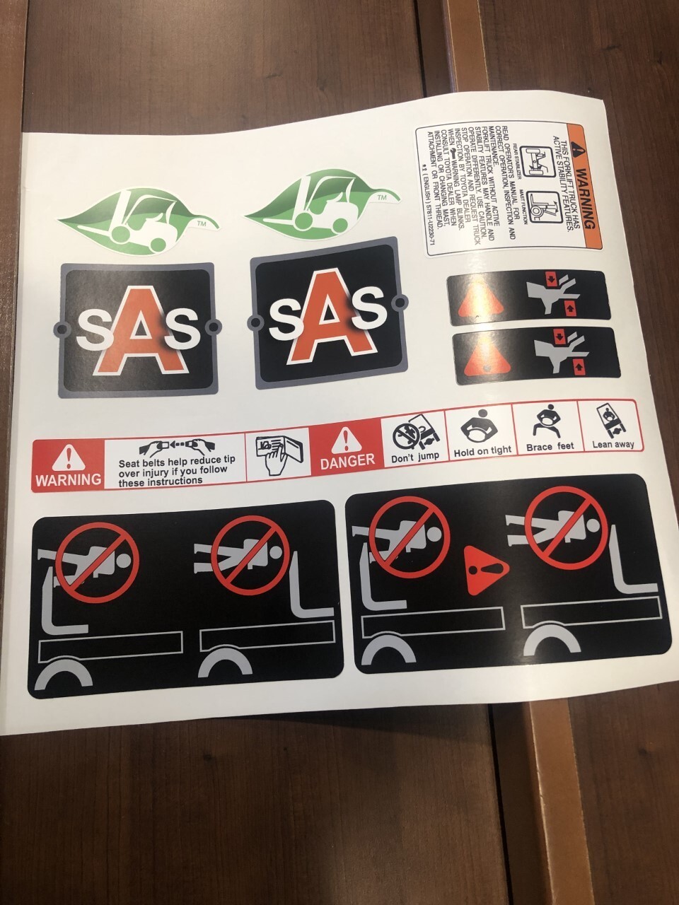 NEW Forklift Safety Decal KIT Toyota Forklift OSHA Compliant kit NEW Forklift Safety Decal KIT Toyota Forklift OSHA Compliant kit