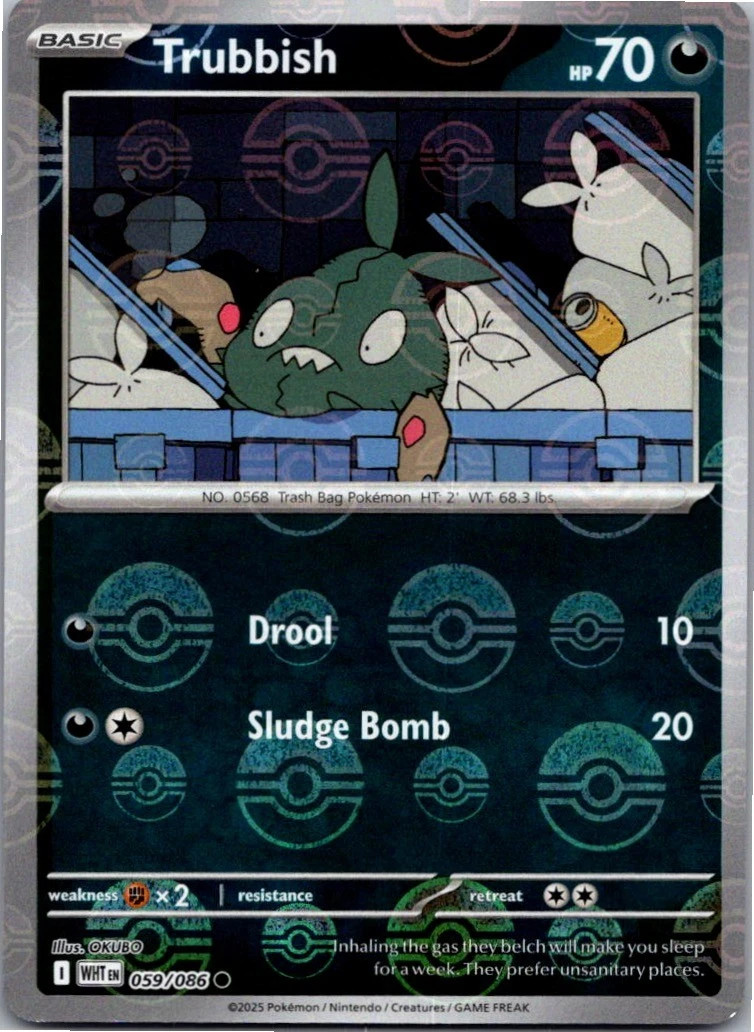 Trubbish (Poke Ball Pattern) - 059/086 - Common - Holo (Near Mint) White Flare -