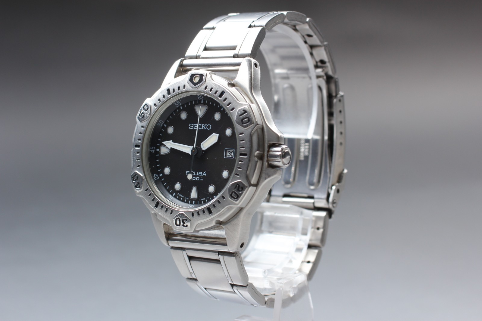 [Near MINT] SEIKO SCUBA 7N35-6A50 Diver Black Dial Quartz Men\'s Watch From JAPAN