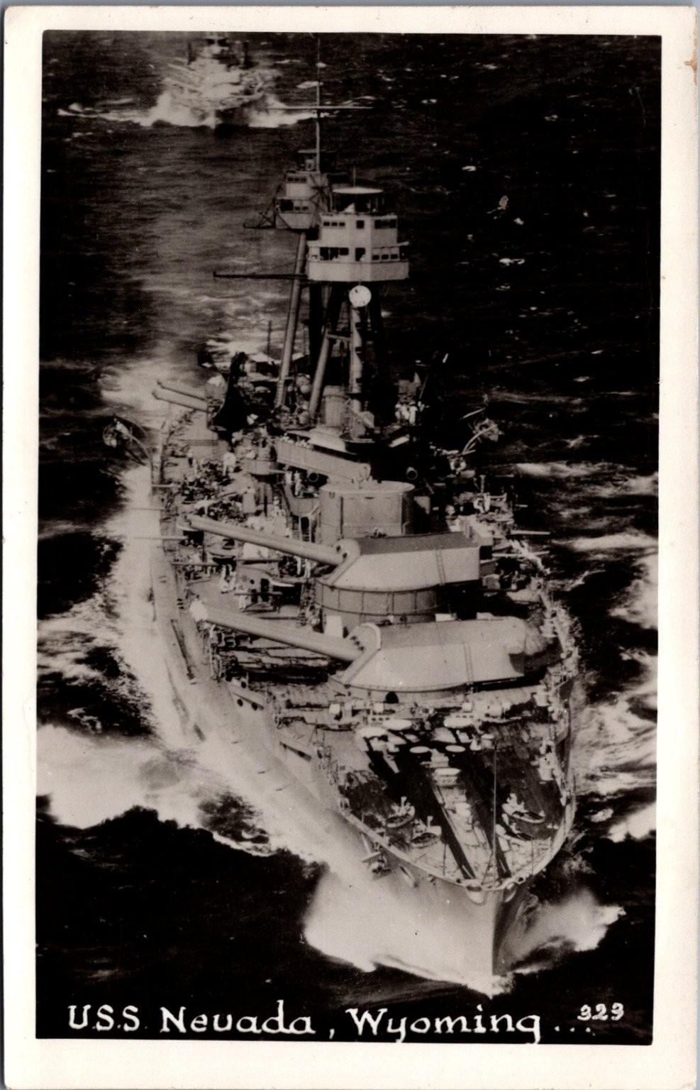 USS Nevada Battleship Real Photo Postcard RPPC Naval History Photo 929