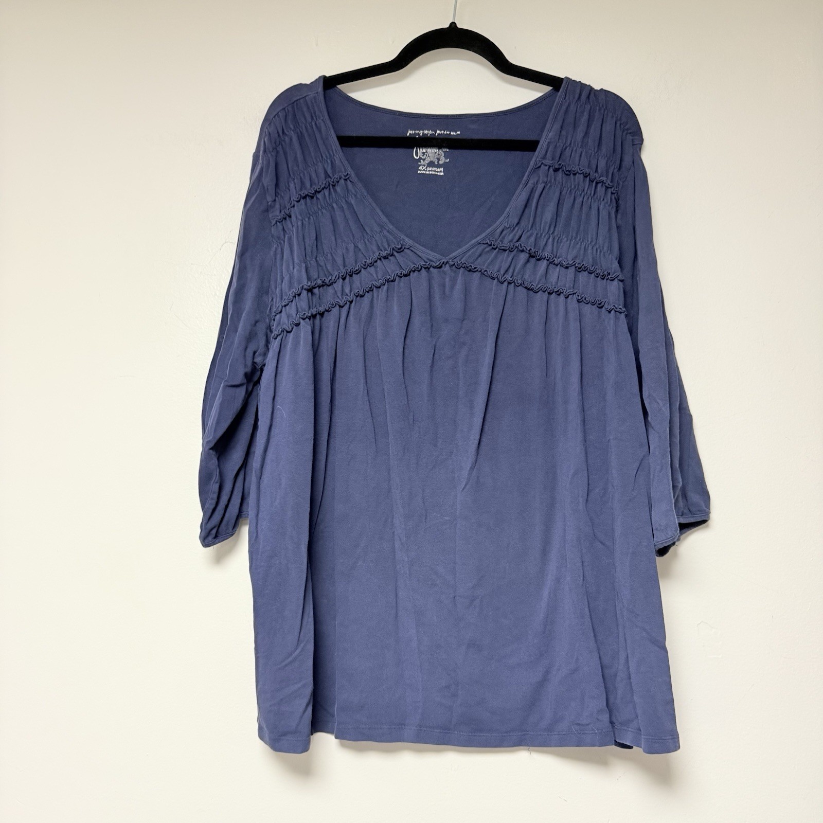 J.M.S. JUST MY SIZE WOMEN\'S PURPLE PULL OVER BLOUSE SIZE 4X(26W/28W)