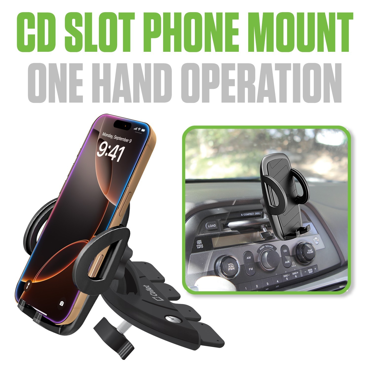 Cellet CD Slot Phone Holder Mount Compatible with Apple iPhone Samsung Galaxy Cellet CD Slot Phone Holder Mount Compatible with Apple iPhone Samsung Galaxy