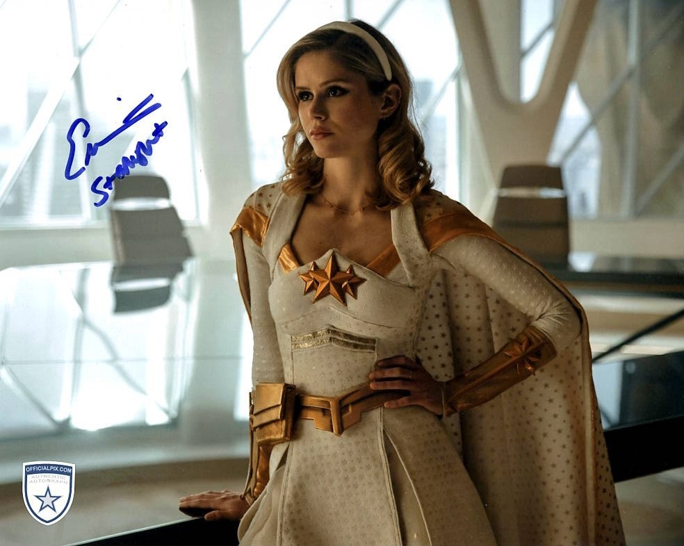 Signed Erin Moriarty The Boys Stargirl 8x10 w/ Official Pix COA