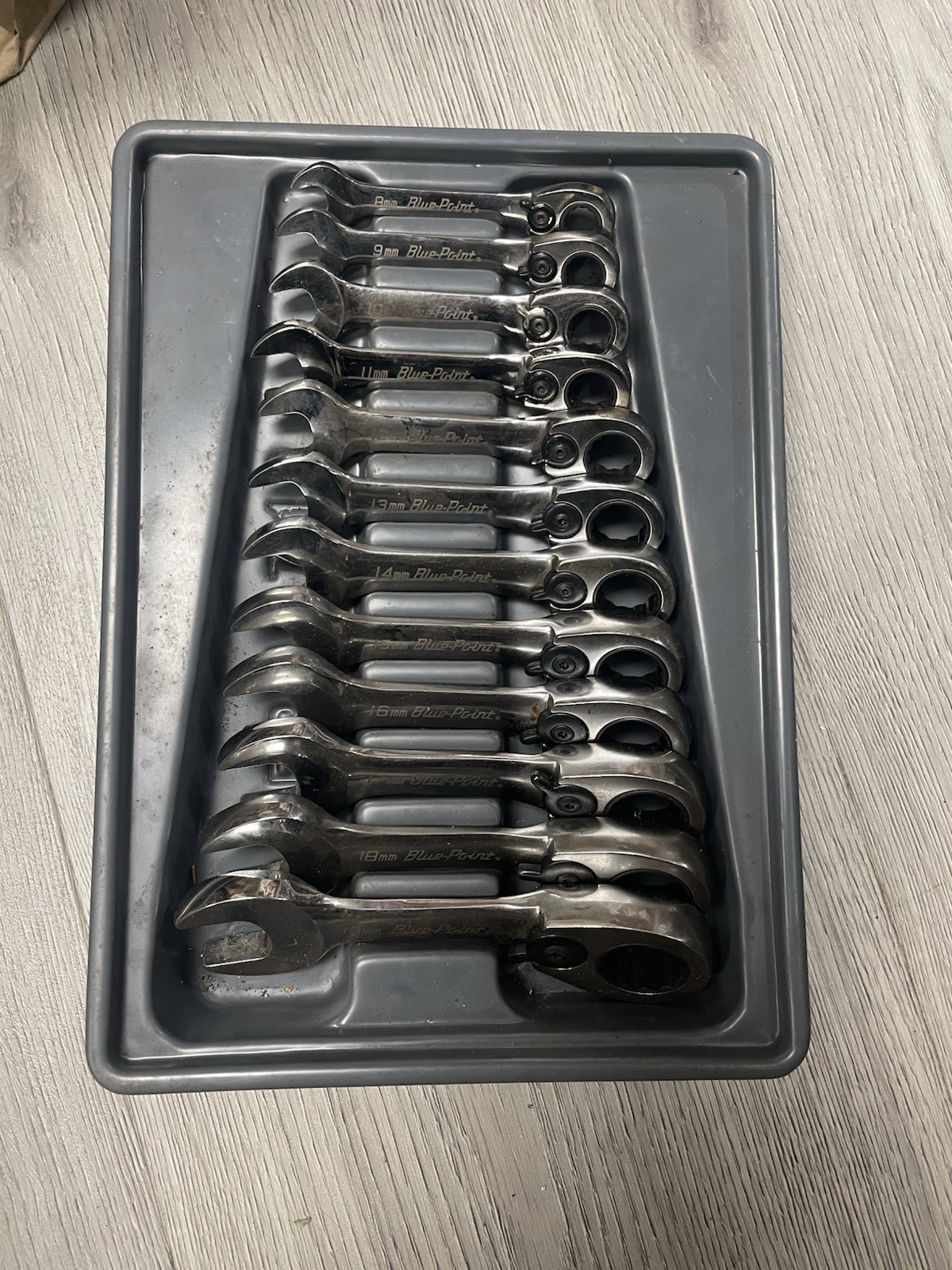 Blue Point 12 Piece Short Ratchet Wrench Set 8mm-19mm Mechanic Tools