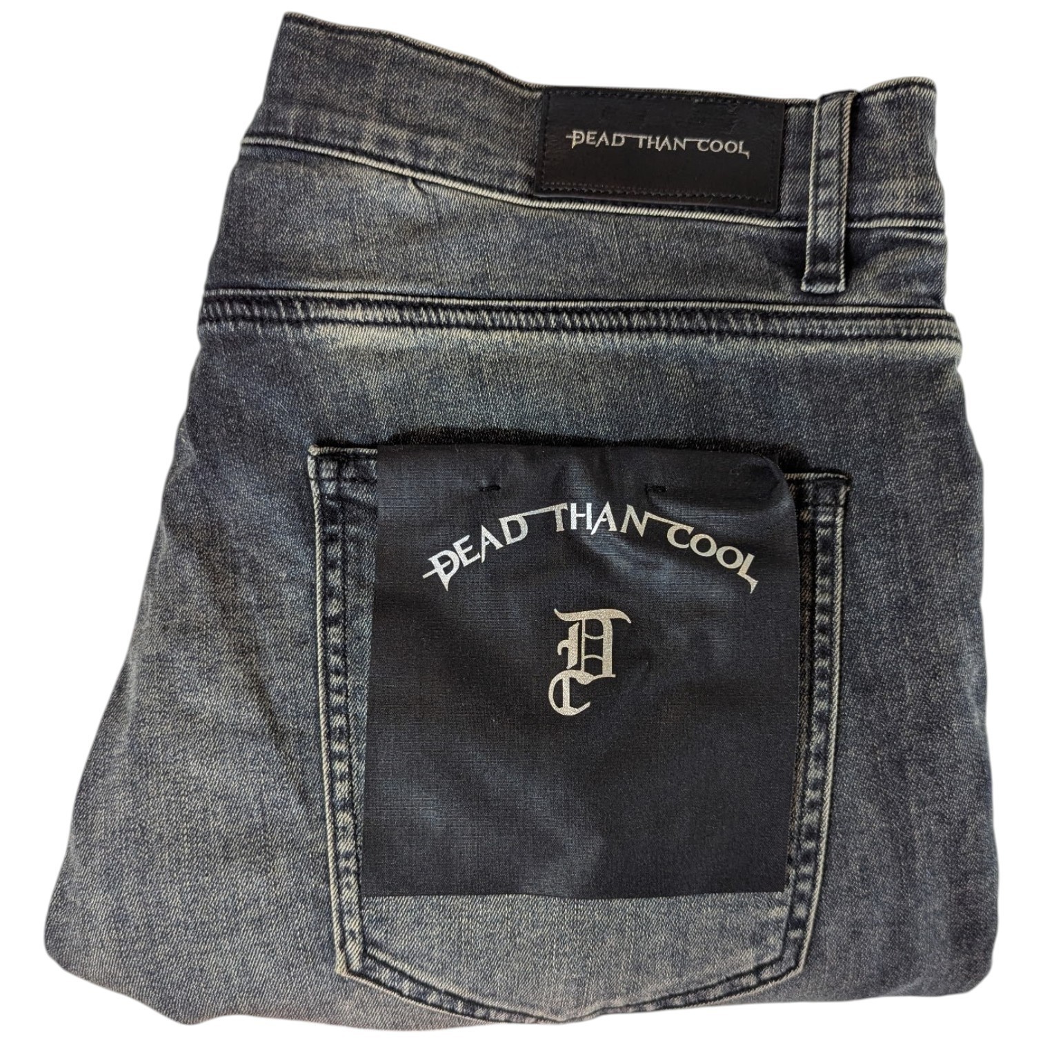 Dead Than Cool Jeans 40x34.5 Stretch Distressed Paint Flash Rock Blue Denim