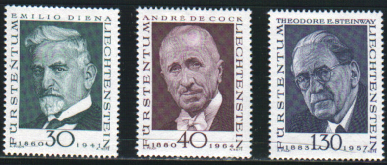 445  Liechtenstein 1972 Stamps Scott #509-11 Portraits Mint Hinged Complete Set