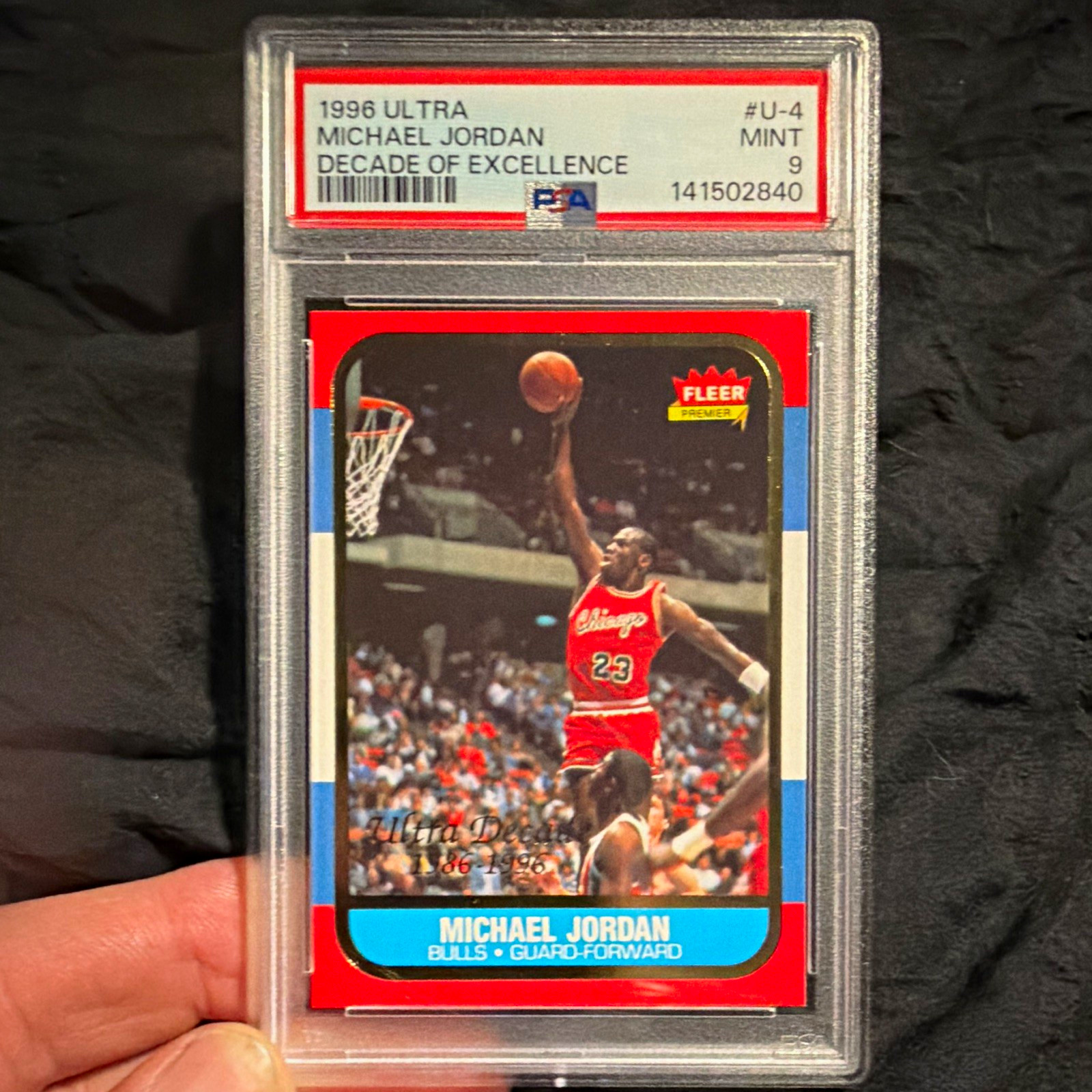 1996 Fleer Premier Ultra MICHAEL JORDAN Decade of Excellence PSA 9 NBA GOAT 1996 Fleer Premier Ultra MICHAEL JORDAN Decade of Excellence PSA 9 NBA GOAT