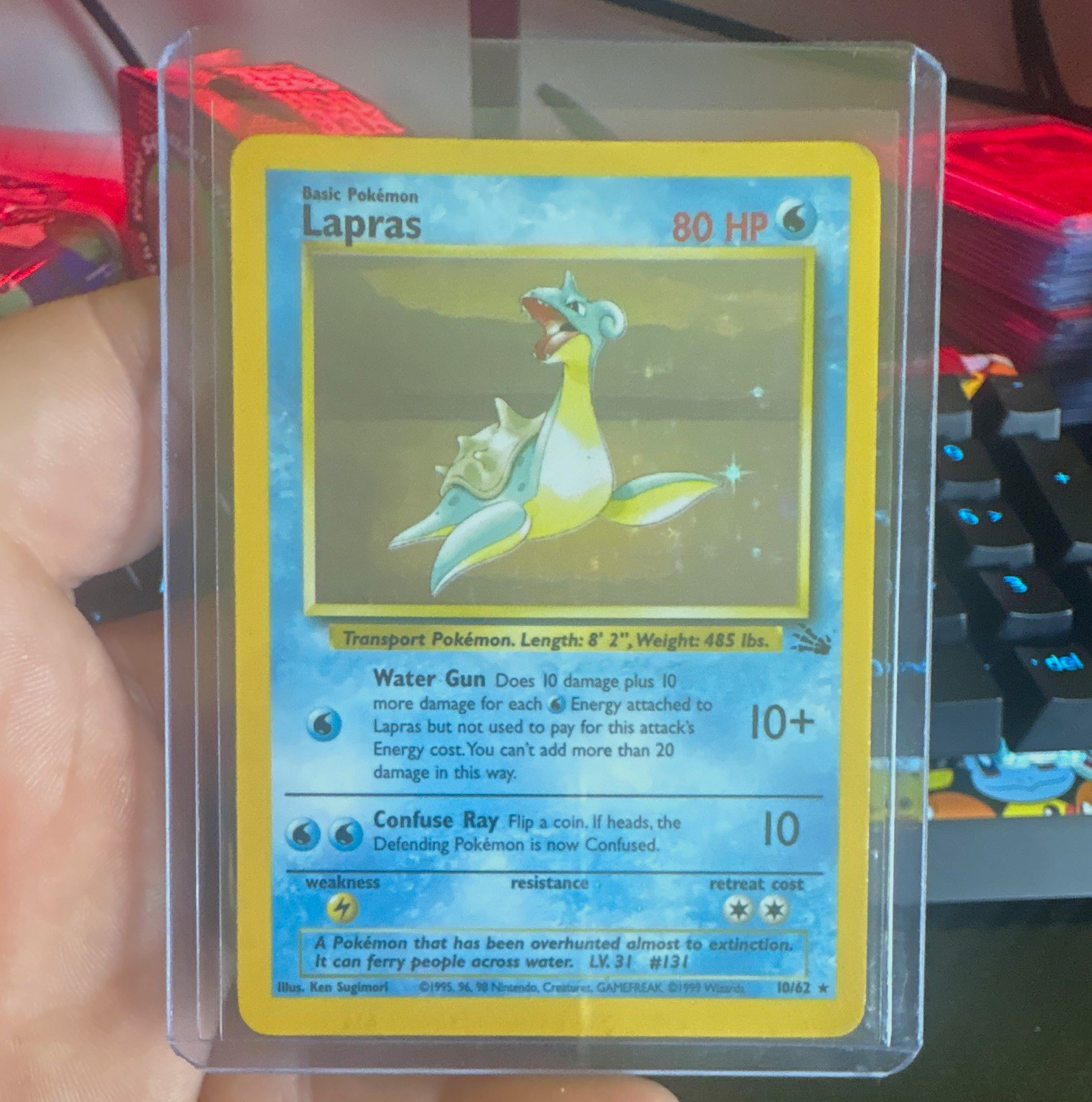Wizards of the Coast Lapras 10/62 Fossil Holo Rare English 80 HP 1999-2000
