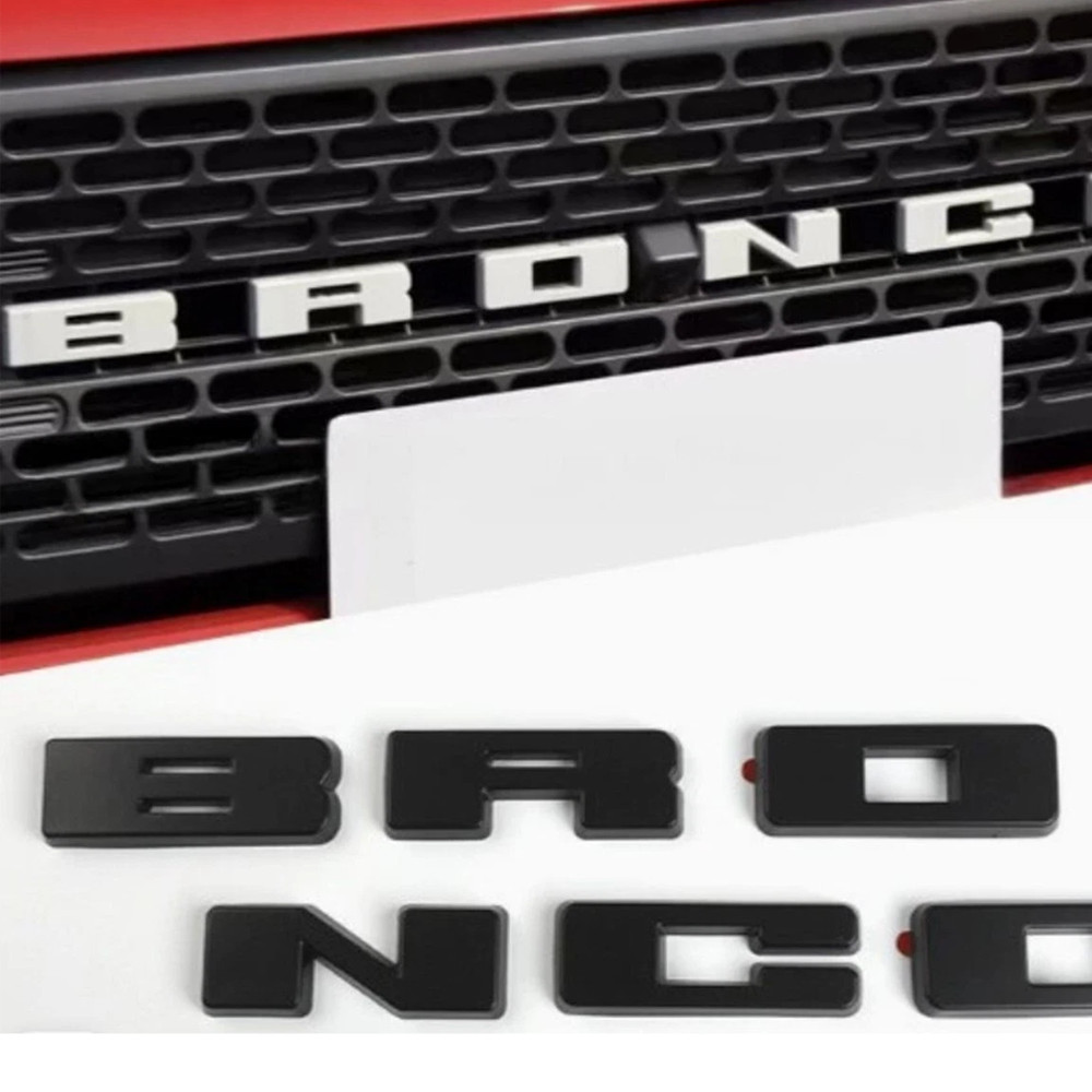 Matte Black Grille Emblem Letter Overlay Decal Cover Trim for Bron 2021-2024