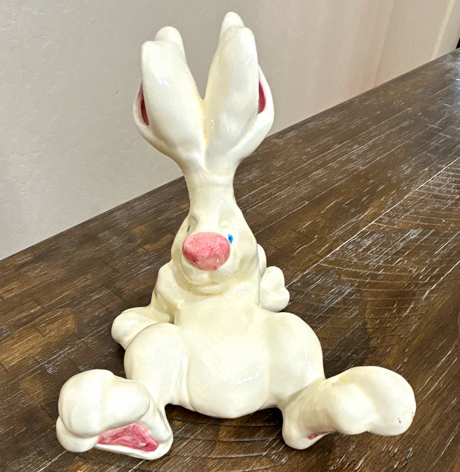 Vintage Michael Ezzell Studio Art Pottery Whimsical Rabbit Bunny Figurine 6.5\ Vintage Michael Ezzell Studio Art Pottery Whimsical Rabbit Bunny Figurine 6.5\