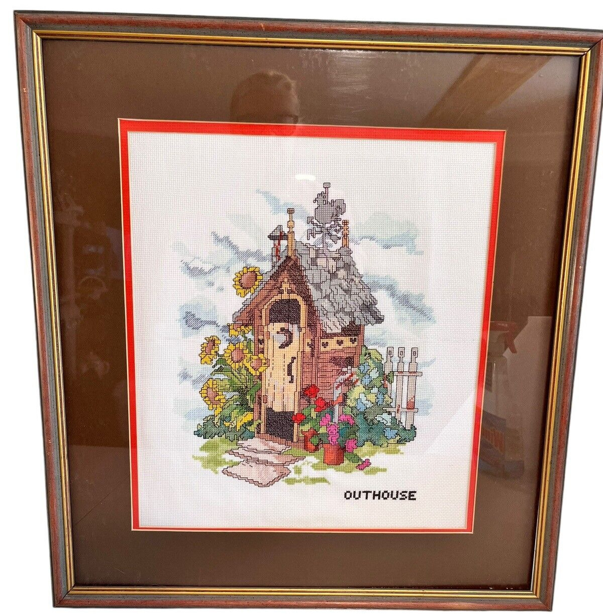 Large Handcrafted Cross Stitch Needlework \